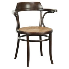 Silla vintage original de Cosmos con tejido de lona al estilo Thonet, del siglo XX