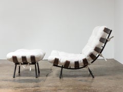Original Costela Chair with matching ottoman, designed by Martin Eisler and Carl