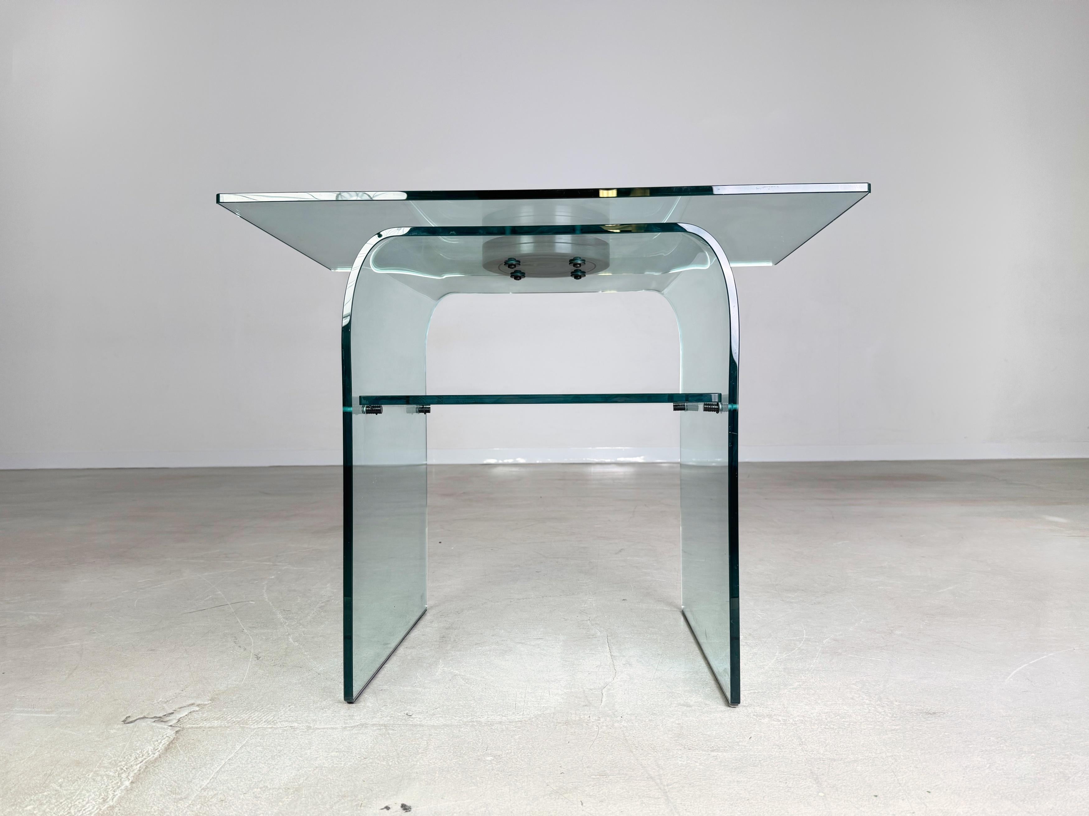 Original Couchtisch Fiam Italia Glas drehbar 1980s For Sale 3