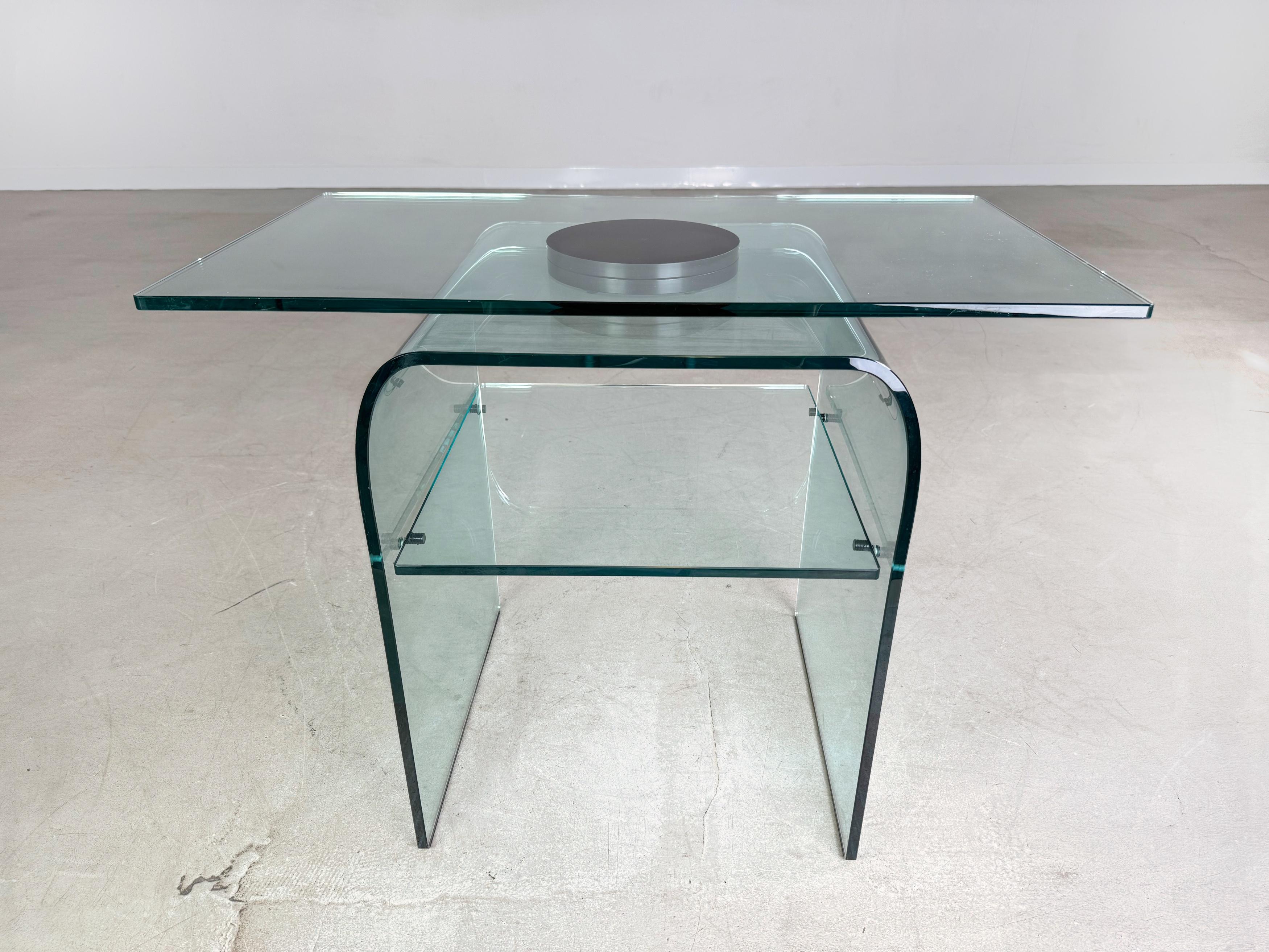 Original Couchtisch Fiam Italia Glas drehbar 1980s For Sale 4