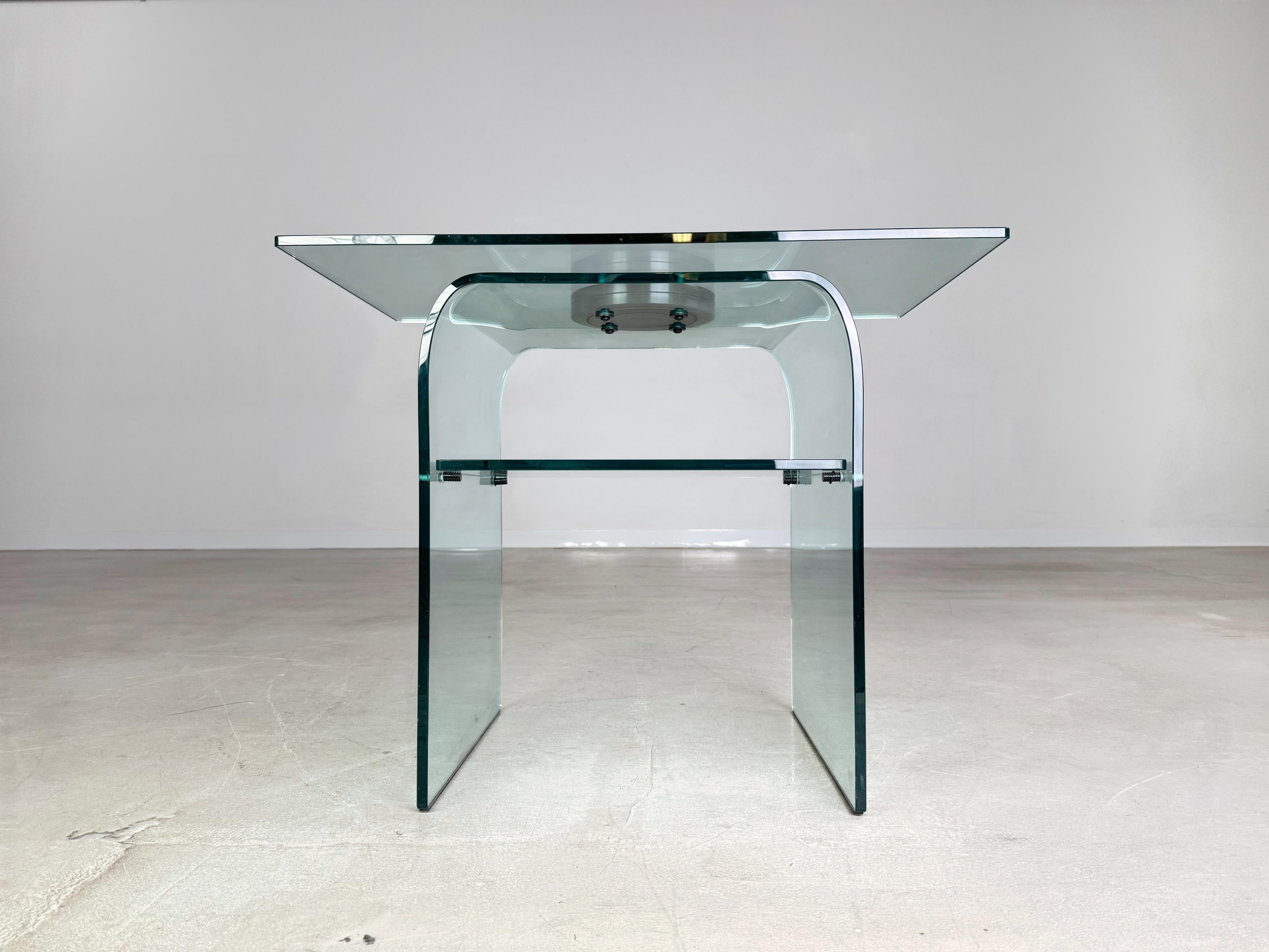 Post-Modern Original Couchtisch Fiam Italia Glas drehbar 1980s For Sale