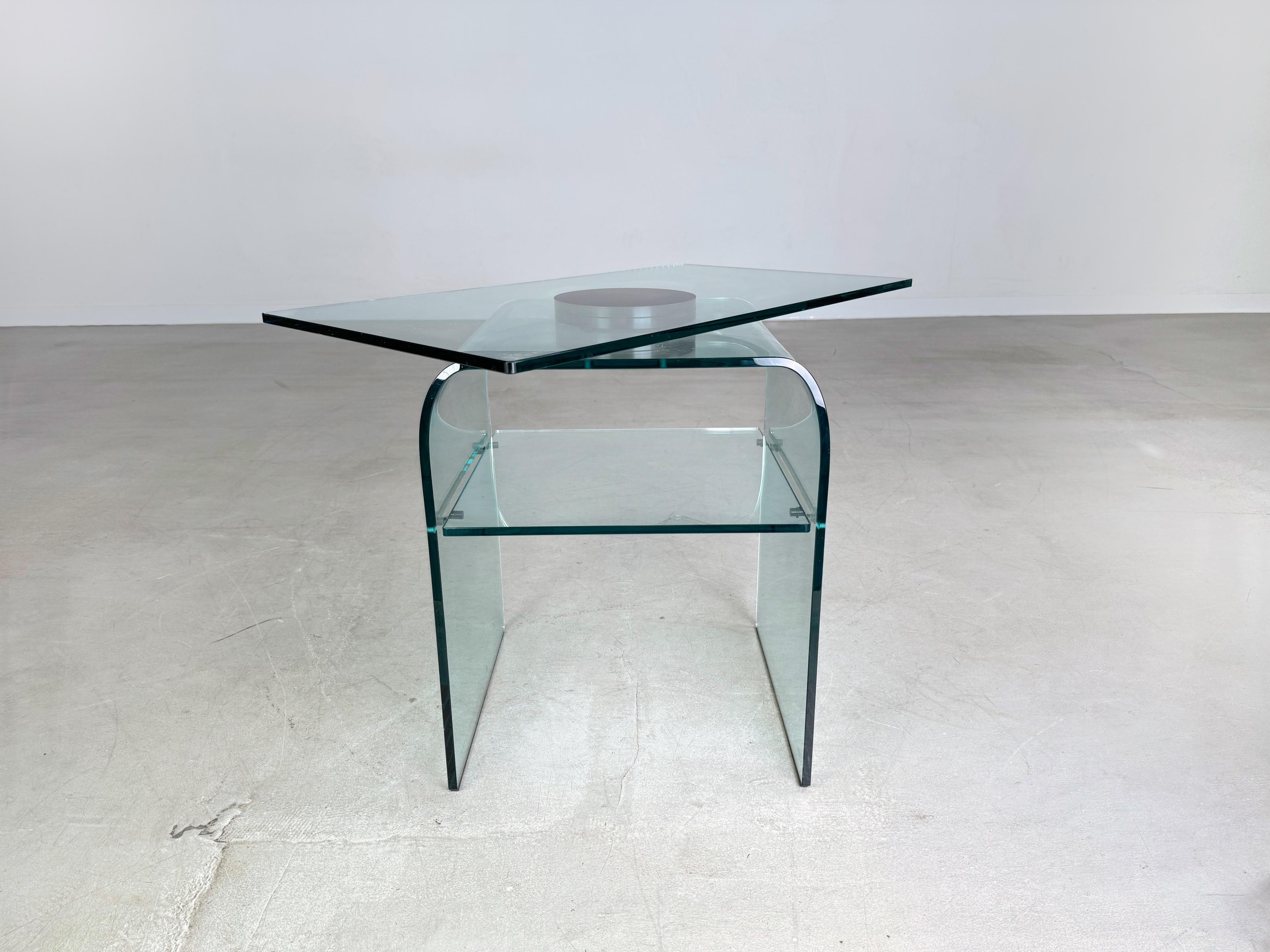 Original Couchtisch Fiam Italia Glas drehbar 1980s In Excellent Condition For Sale In Berlin, DE