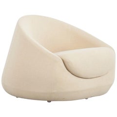 Original Cream White Italian Armchair from the 1970s