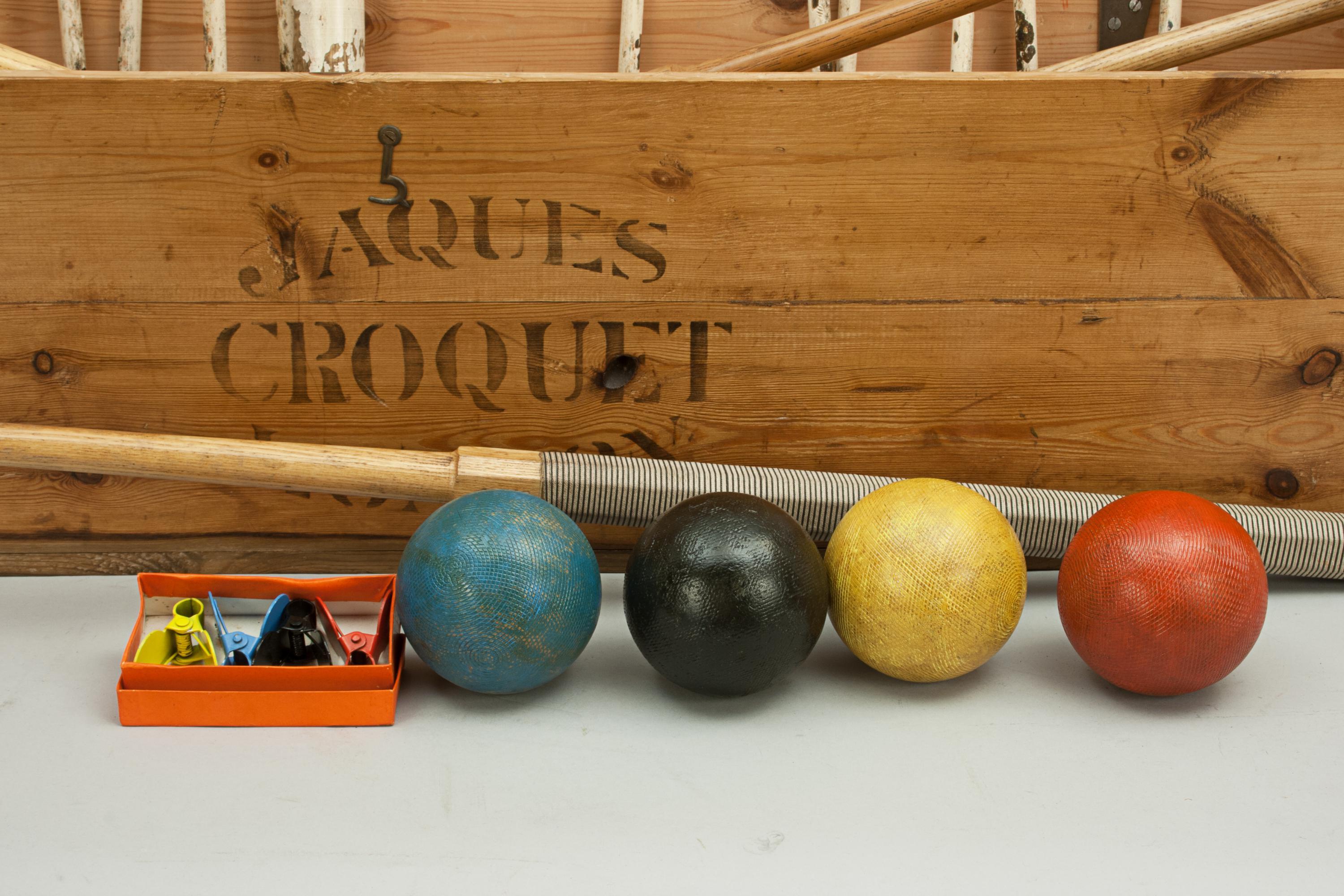 Original Croquet Set by John Jaques, Boxwood Mallets For Sale at 1stDibs