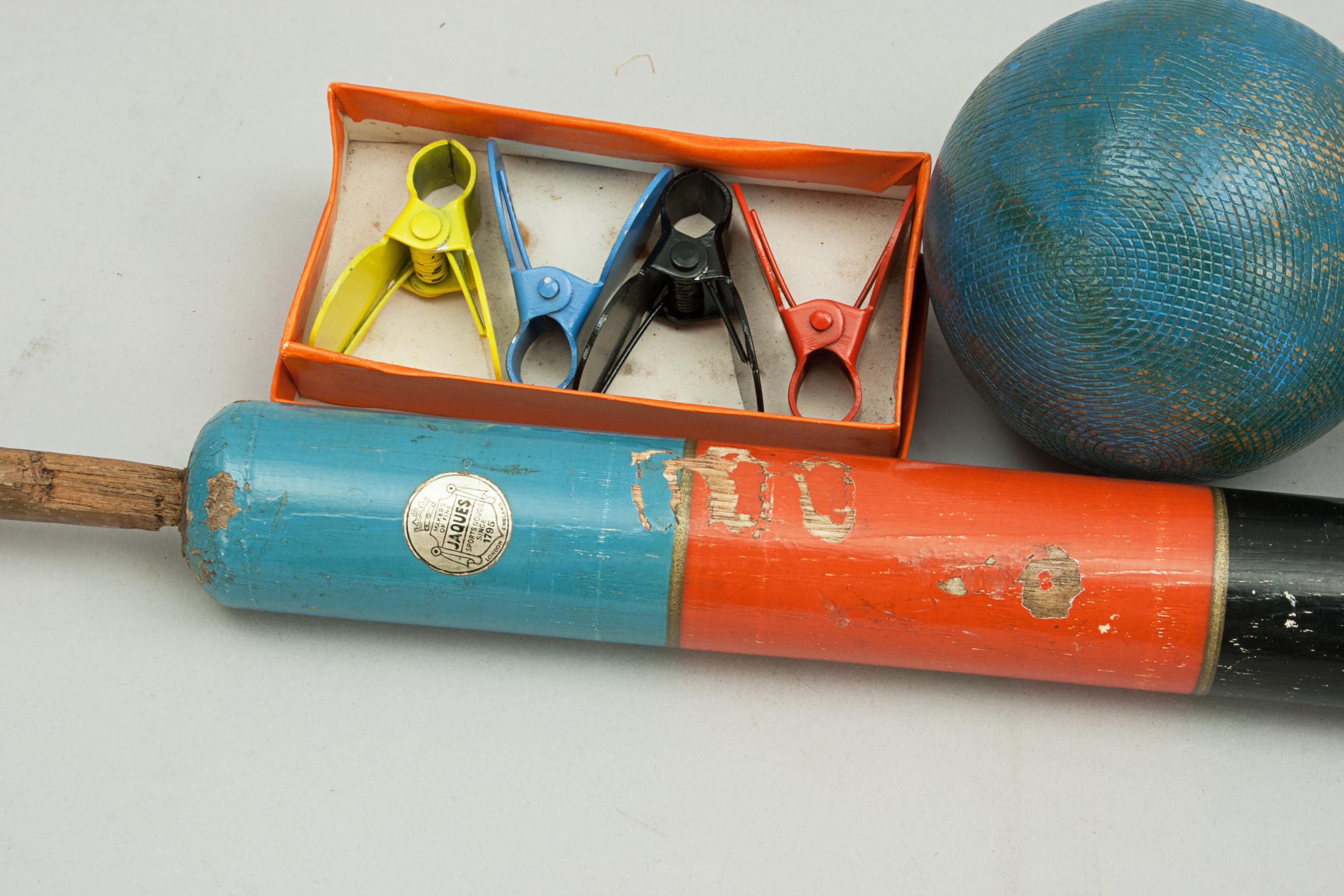 Original Croquet Set by John Jaques, Boxwood Mallets For Sale at 1stDibs