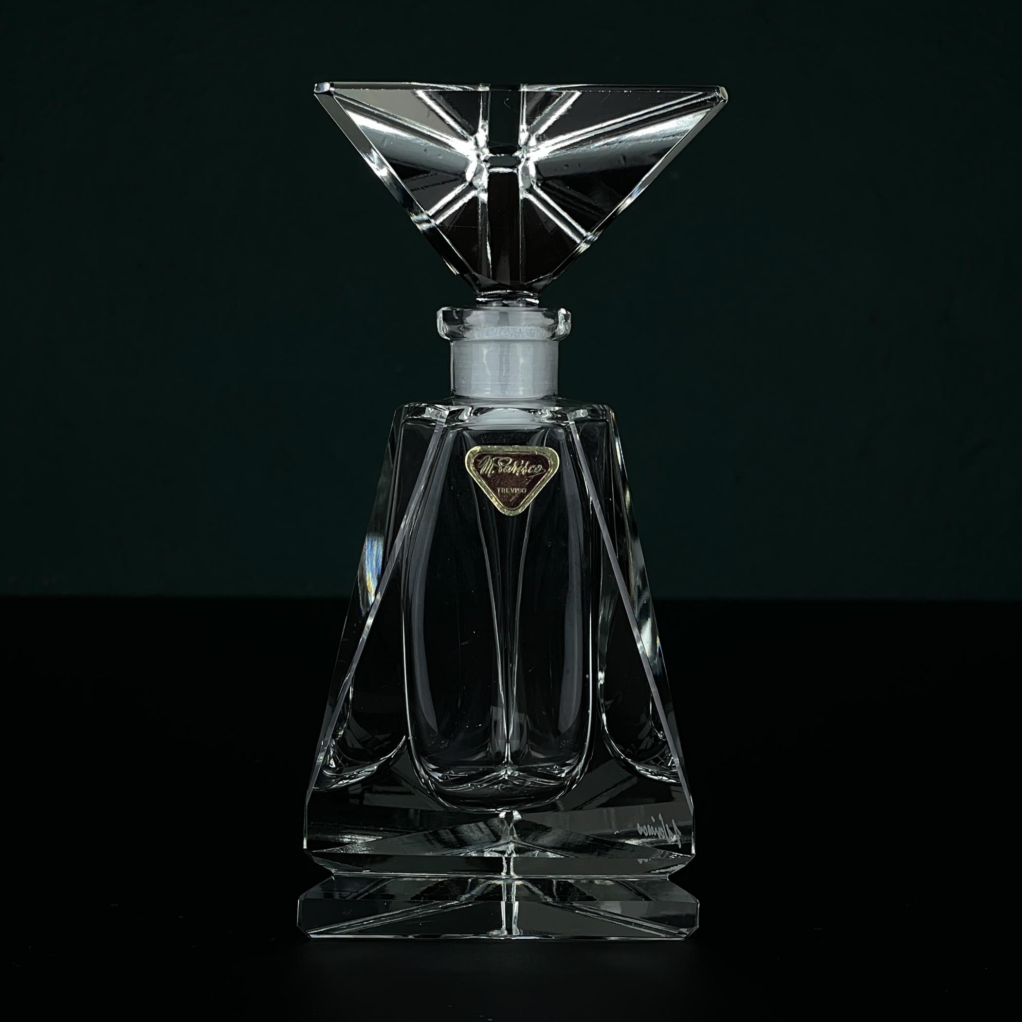 Original crystal perfume bottle by Italo Varisco for Varisco, Italy, 1960s In Good Condition For Sale In Miklavž Pri Taboru, SI