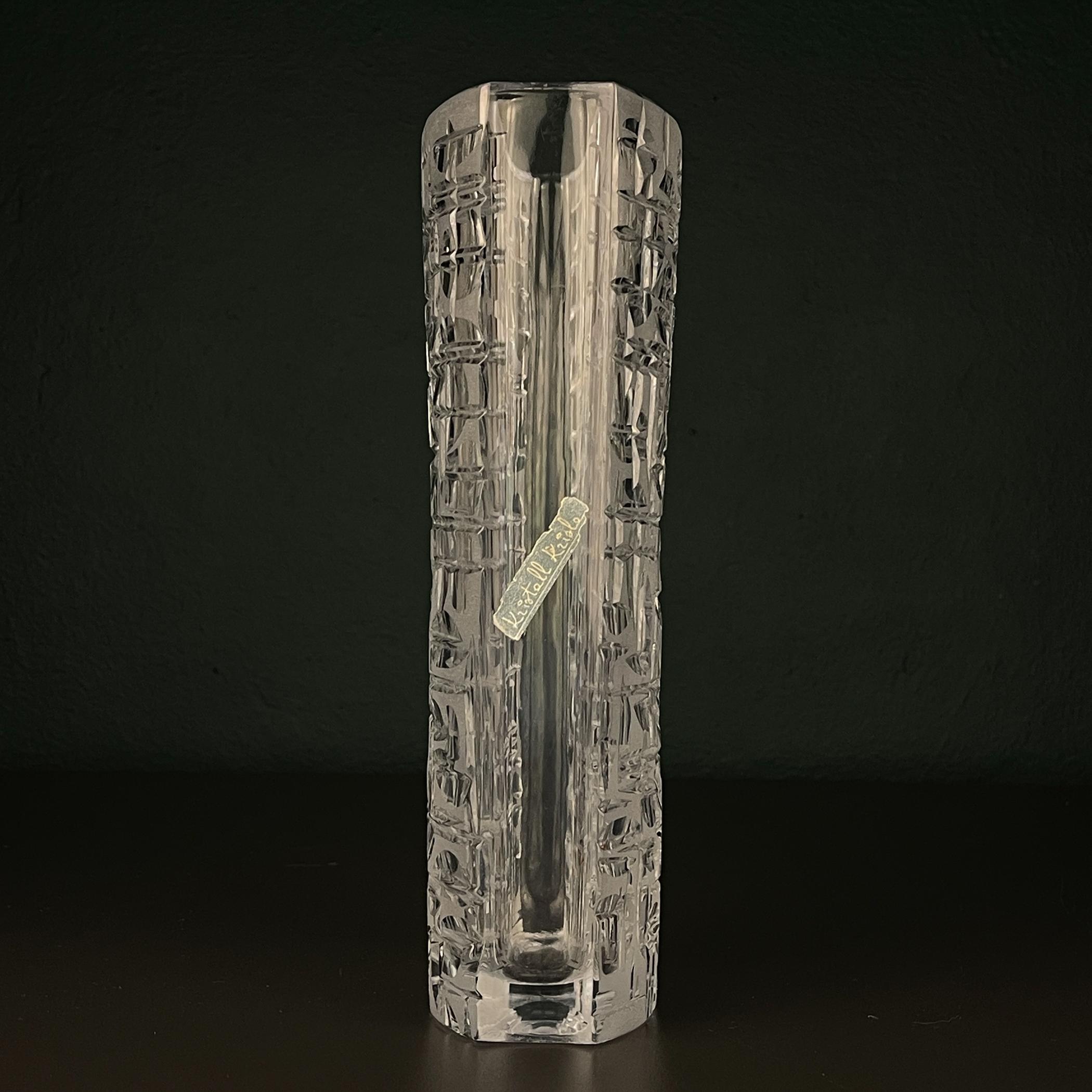 Vaso in cristallo originale di Kristall Krisla, Italia anni '60 in vendita 5