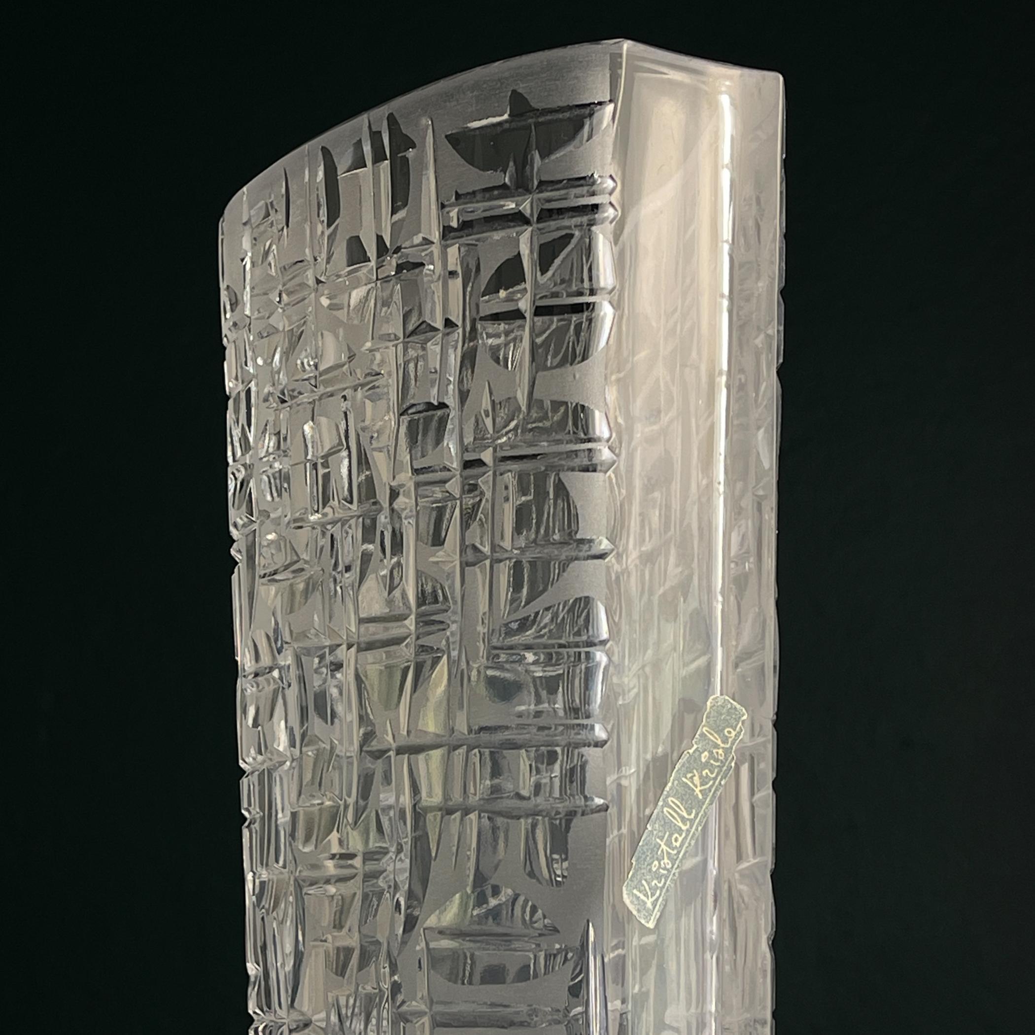Vaso in cristallo originale di Kristall Krisla, Italia anni '60 in vendita 8