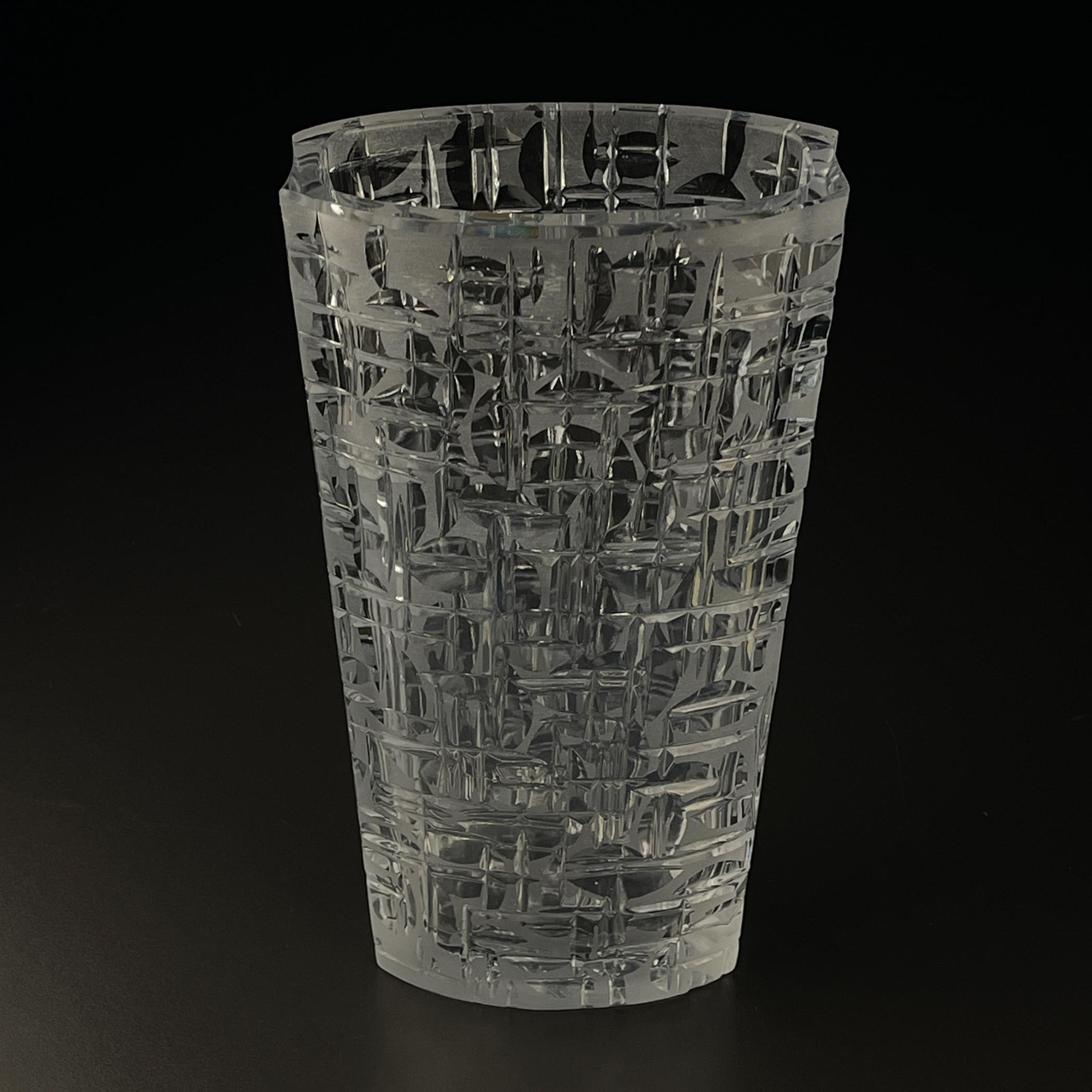 Vaso in cristallo originale di Kristall Krisla, Italia anni '60 in vendita 9
