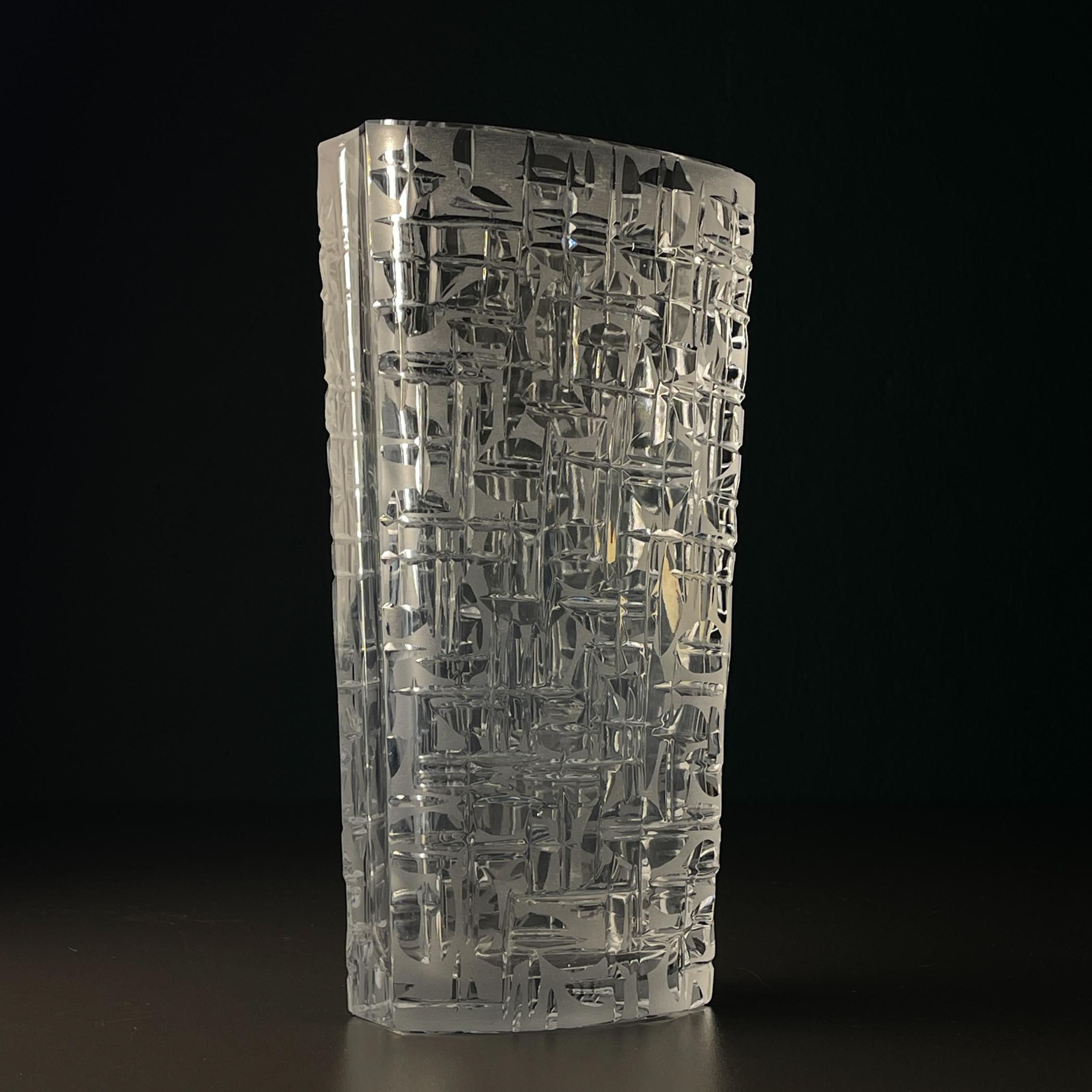 XX secolo Vaso in cristallo originale di Kristall Krisla, Italia anni '60 in vendita