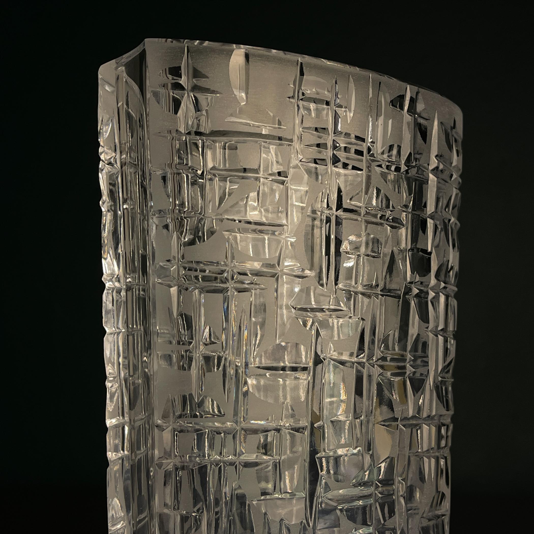 Cristallo Vaso in cristallo originale di Kristall Krisla, Italia anni '60 in vendita