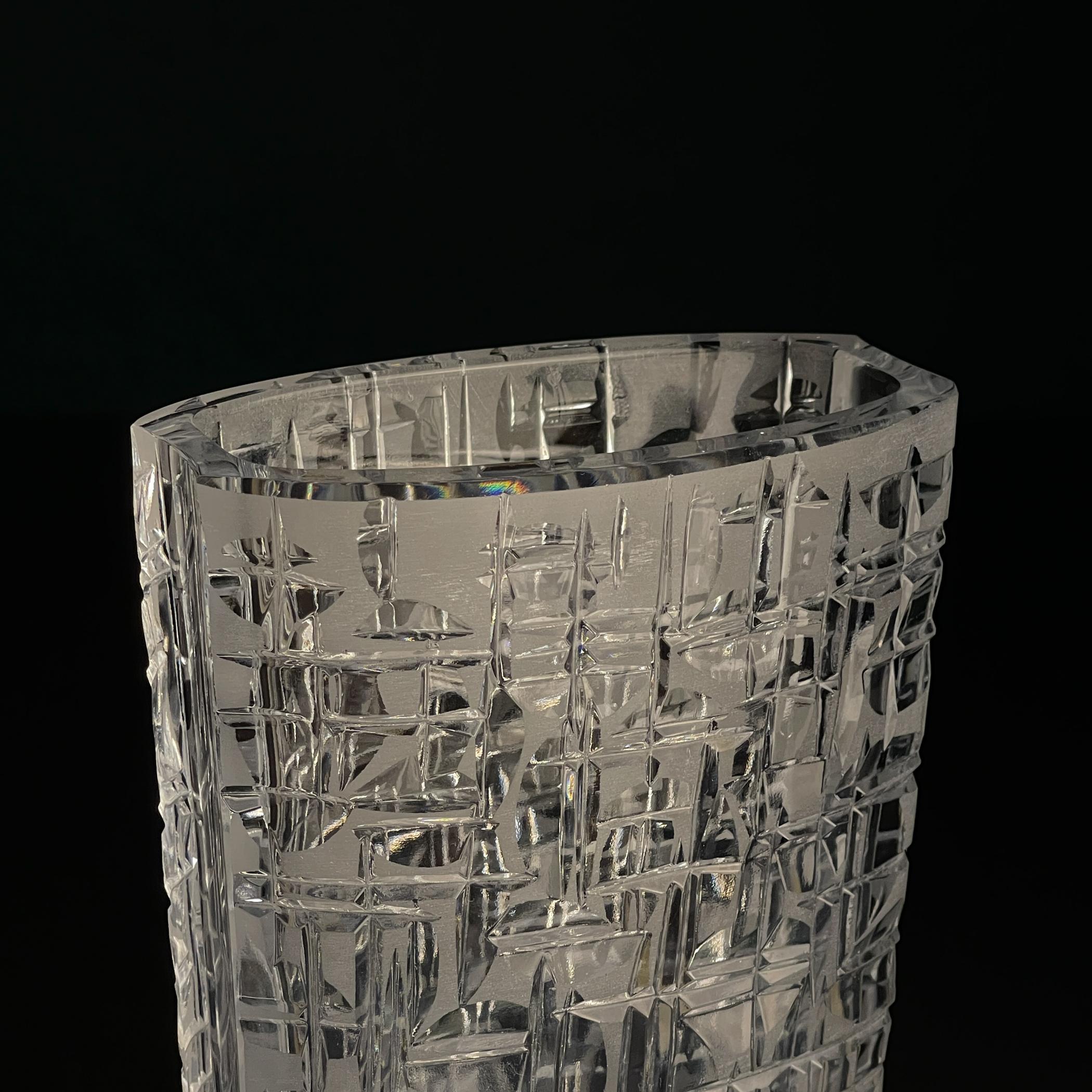 Vaso in cristallo originale di Kristall Krisla, Italia anni '60 in vendita 1
