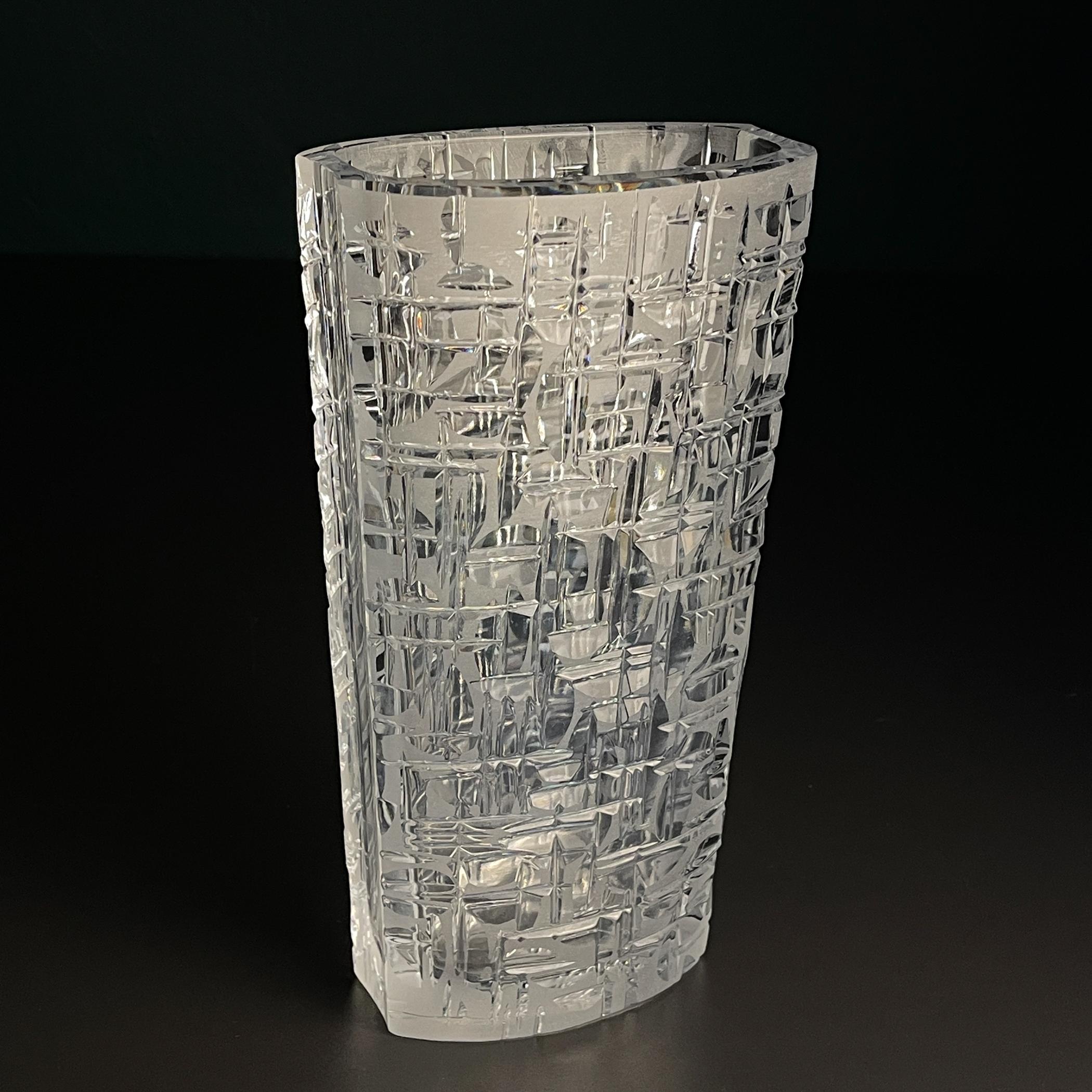 Vaso in cristallo originale di Kristall Krisla, Italia anni '60 in vendita 2