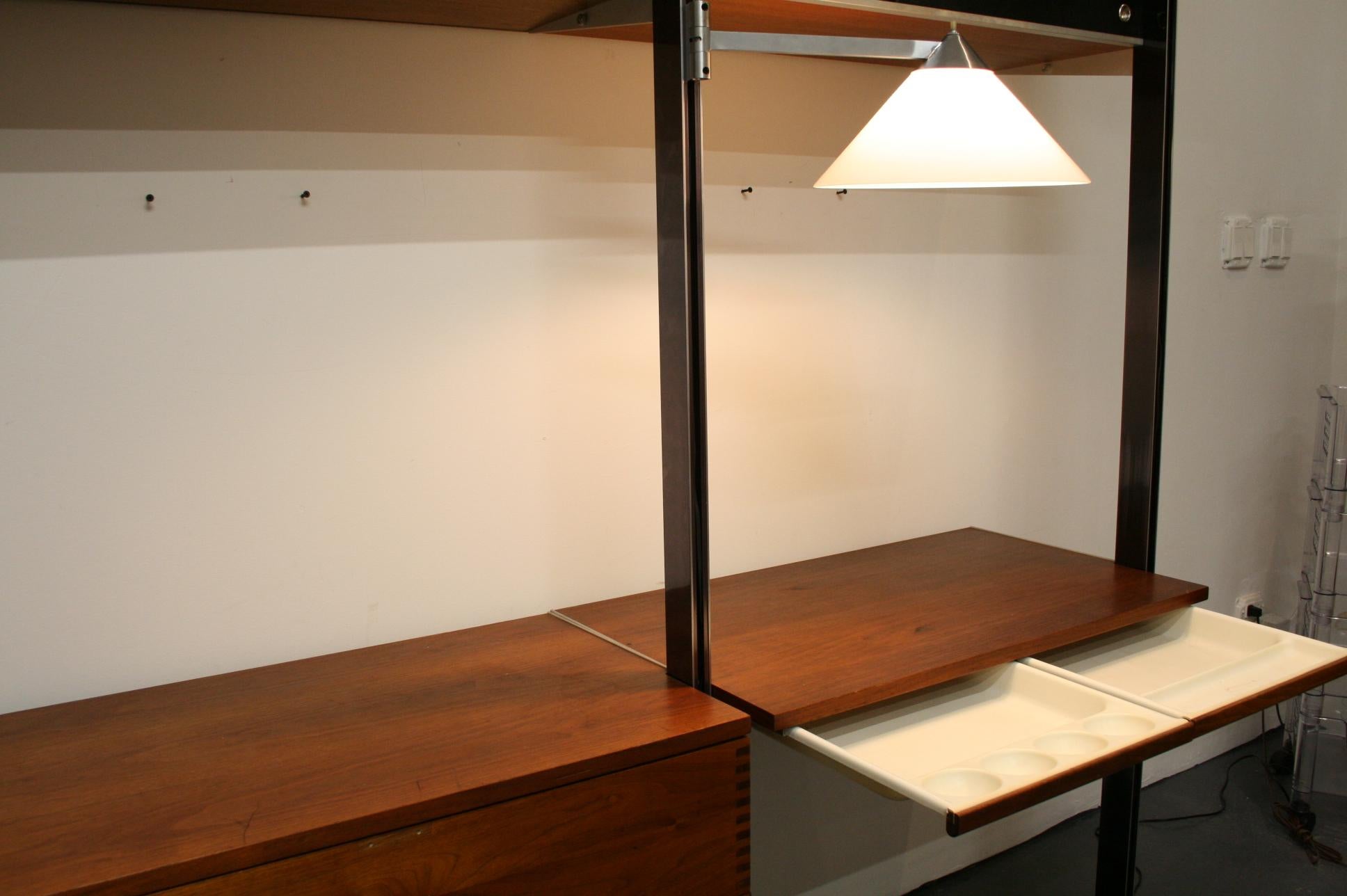 Original CSS-Wandsystem von George Nelson für Herman Miller, 1950er Jahre, Nussbaumholz 1