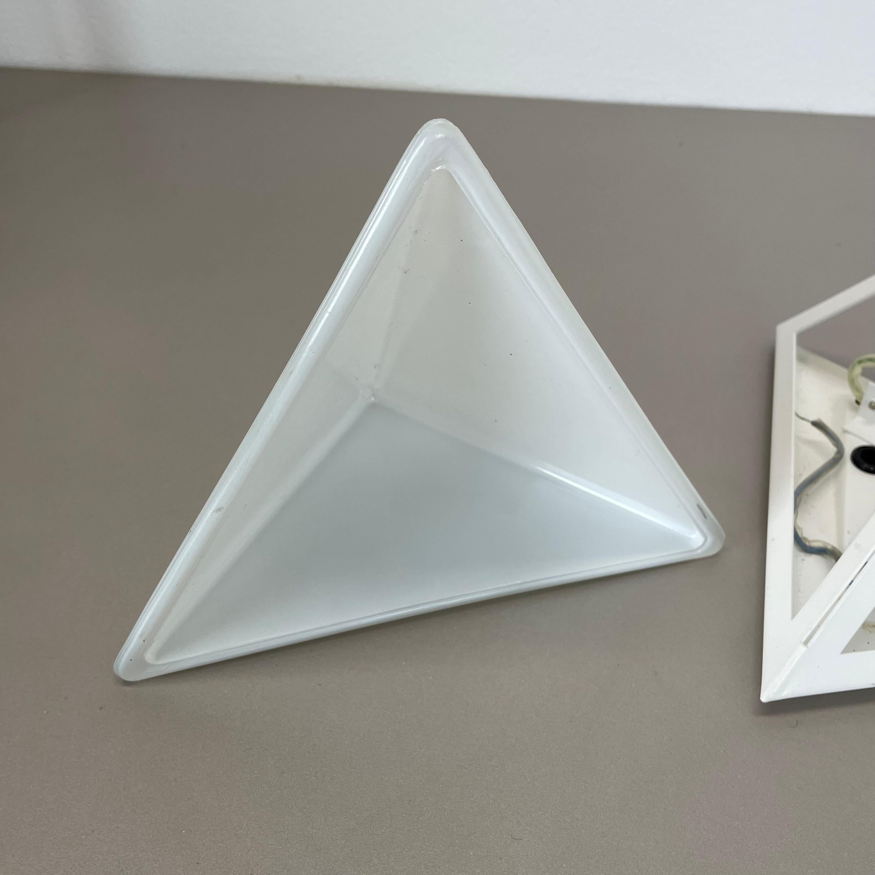 Original CUBIC satin white Glass Wall Light by Glashütte Limburg, Germany 1980s For Sale 6