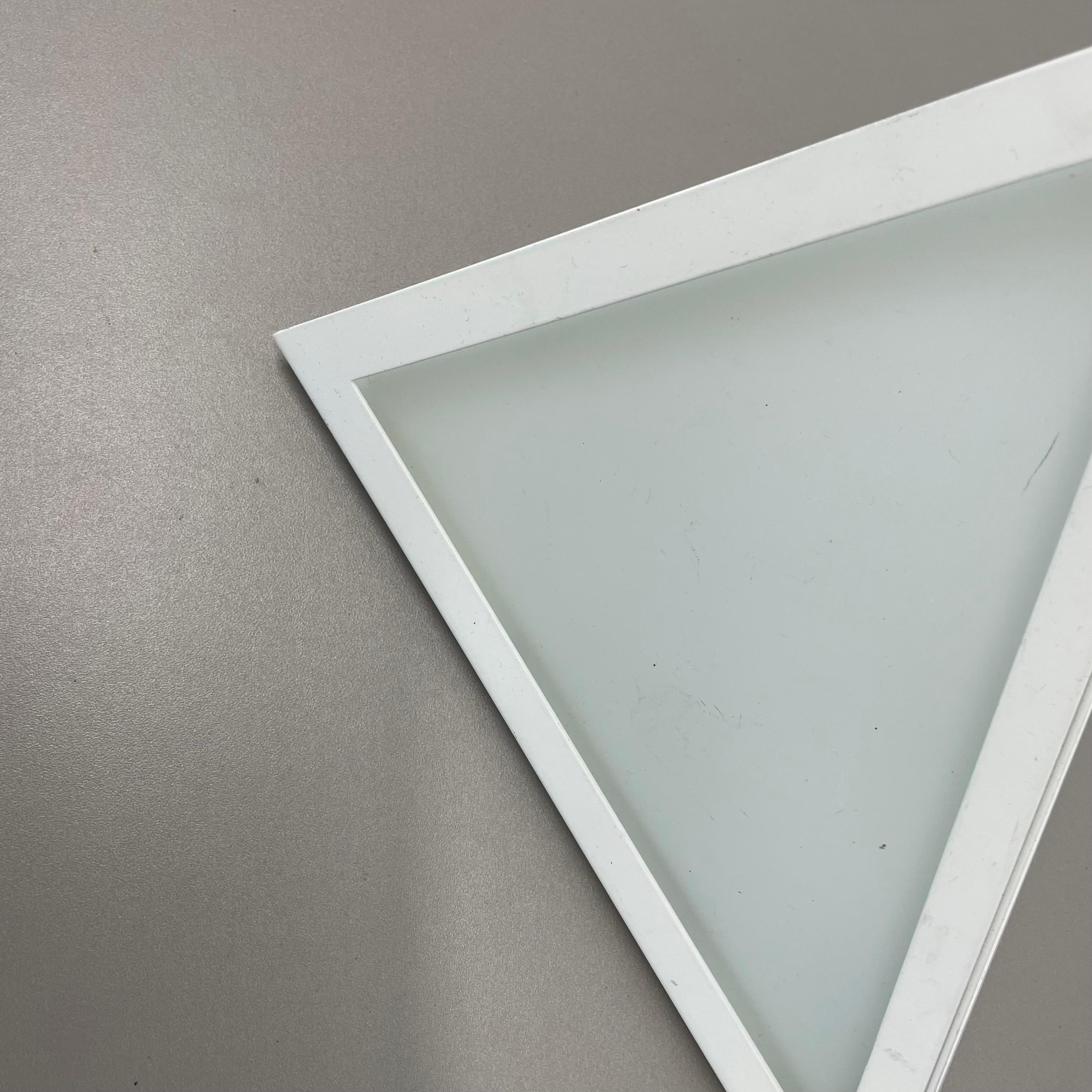 Original CUBIC satin white Glass Wall Light by Glashütte Limburg, Germany 1980s For Sale 1