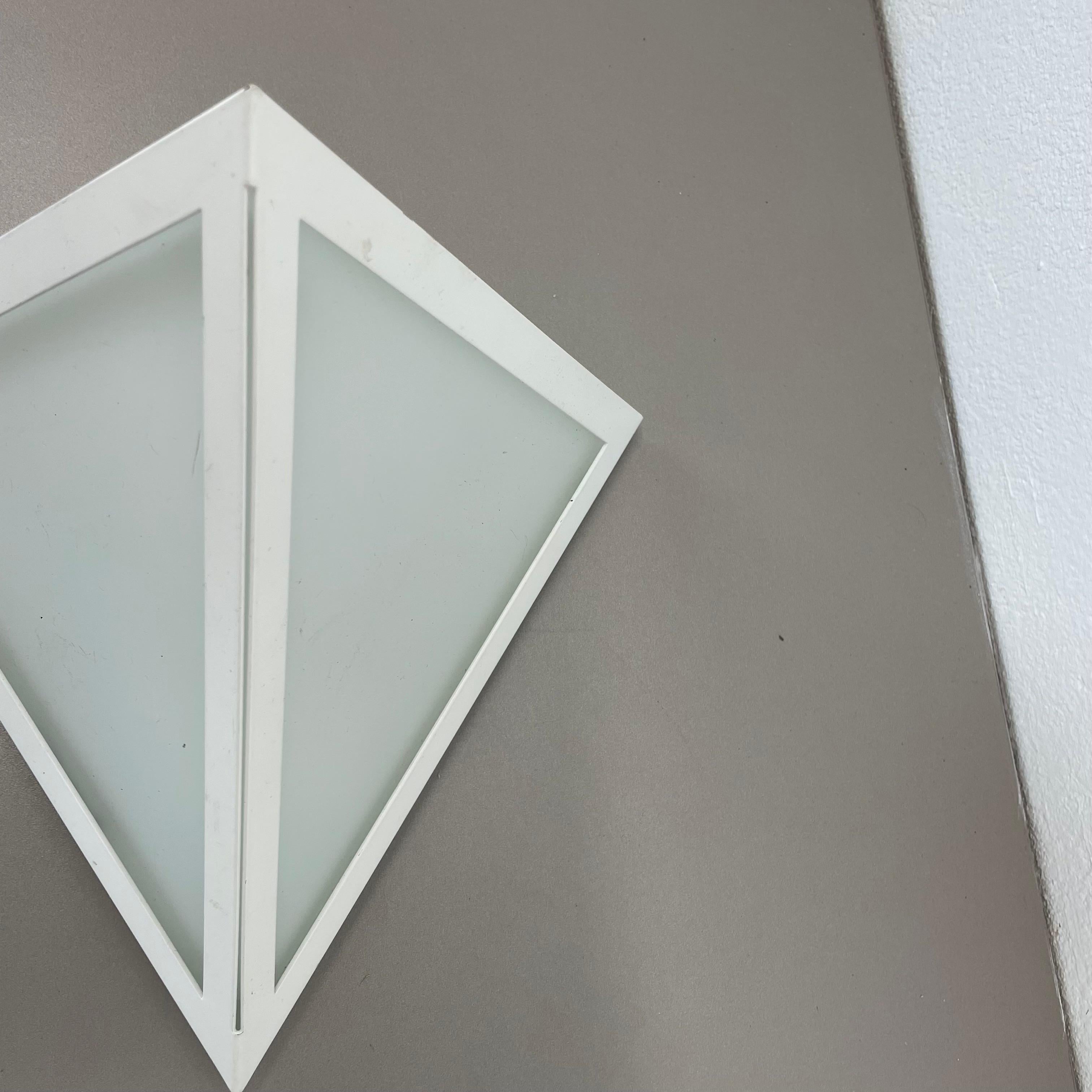 Original CUBIC satin white Glass Wall Light by Glashütte Limburg, Germany 1980s For Sale 2