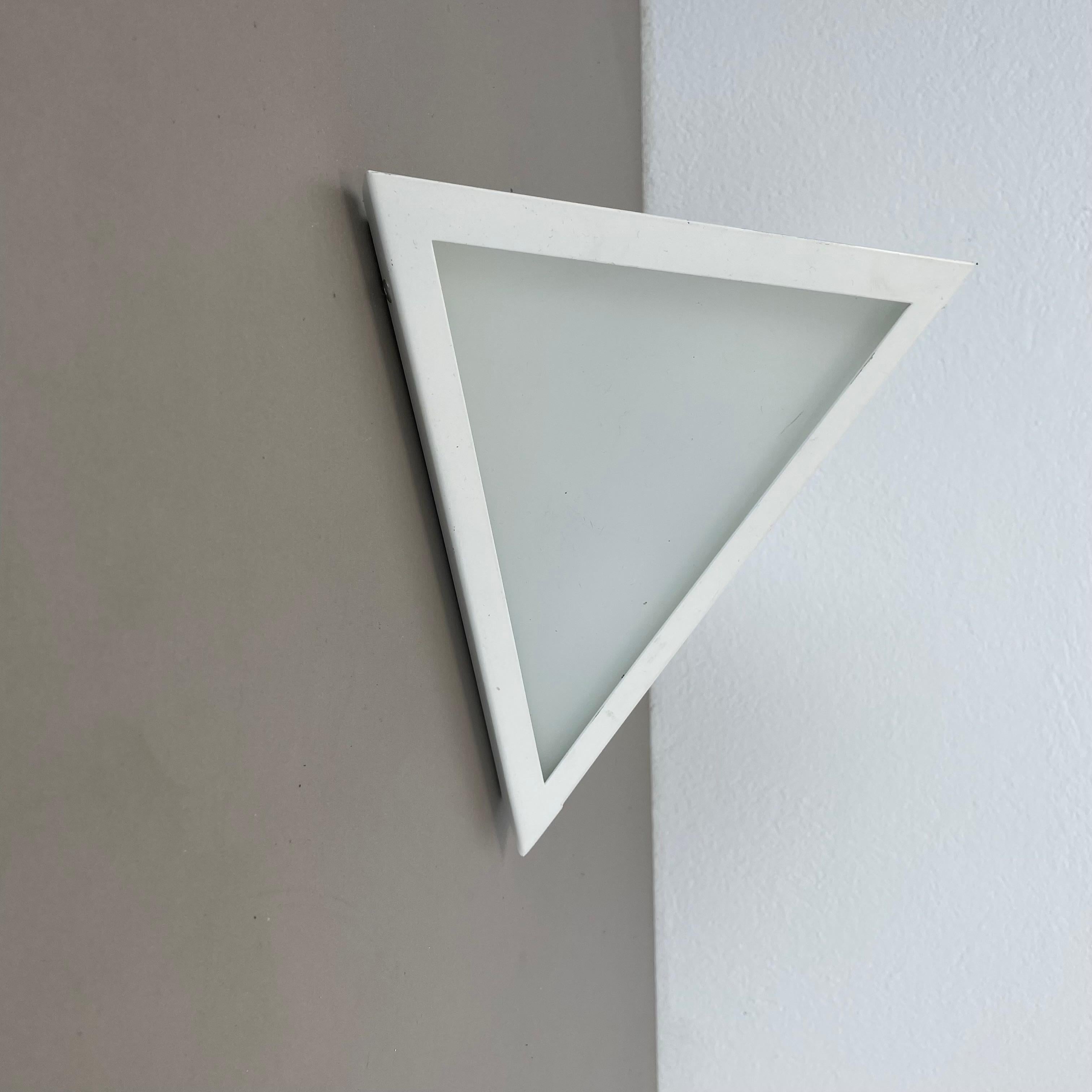 Original CUBIC satin white Glass Wall Light by Glashütte Limburg, Germany 1980s For Sale 3