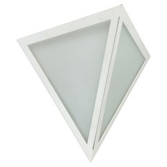 Original CUBIC satin white Glass Wall Light by Glashütte Limburg, Germany 1980s