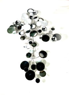 Original Curtis Jere Chrome Raindrop Wall Sculpture