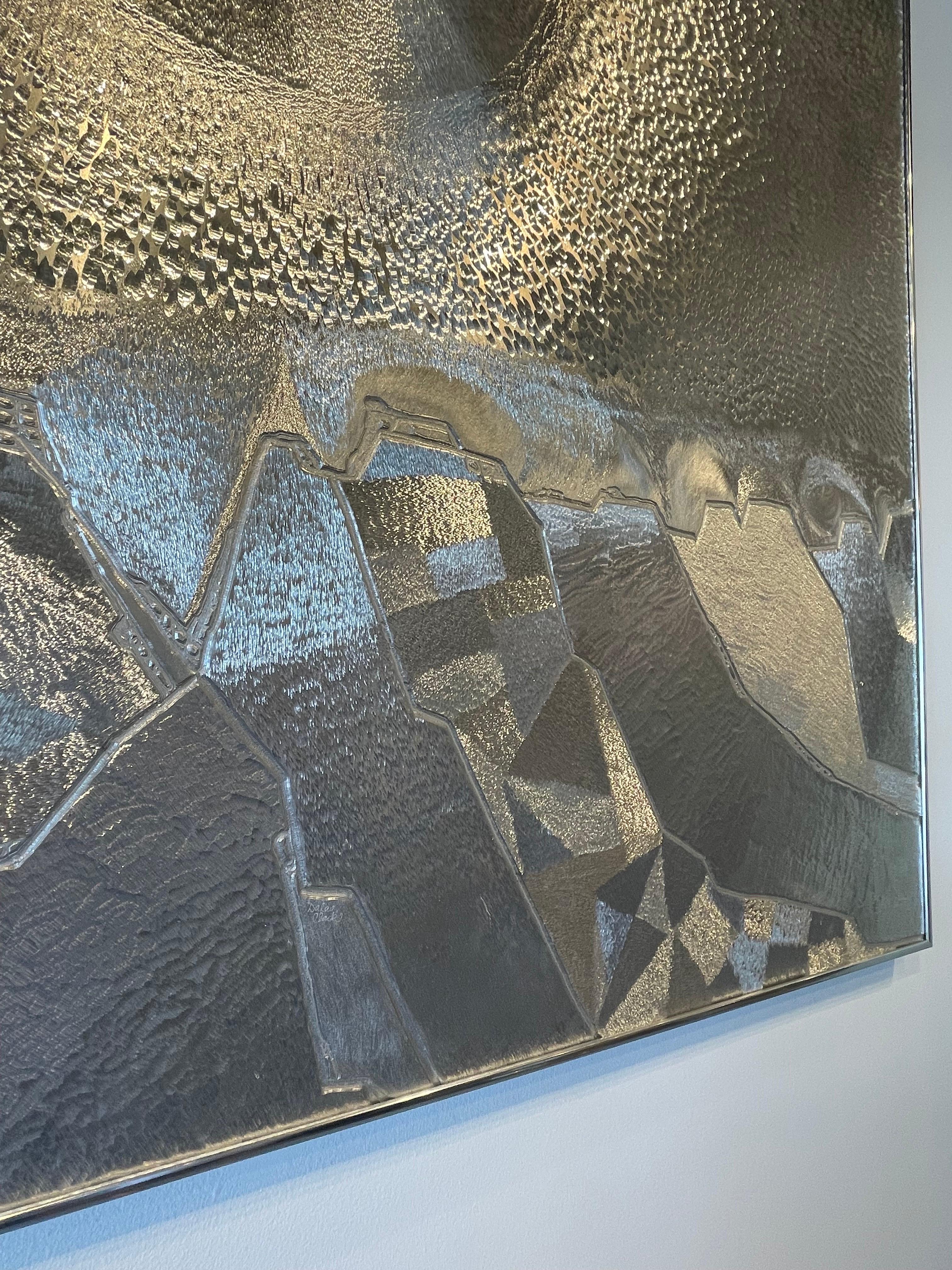 American Original Dale Clark Carved and Etched Metal Wall Art