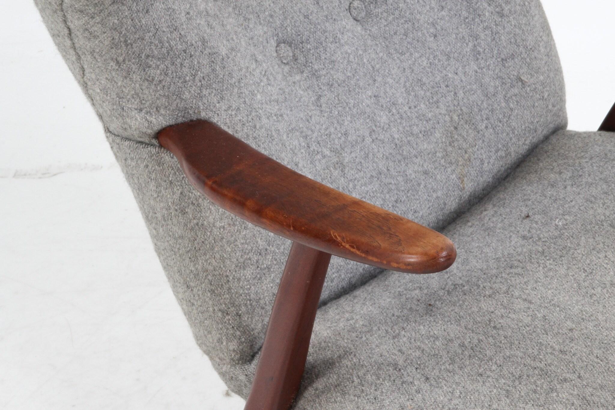 Milieu du XXe siècle Chaise longue danoise originale des années 1950 attribuée à Madsen & Schubell en vente