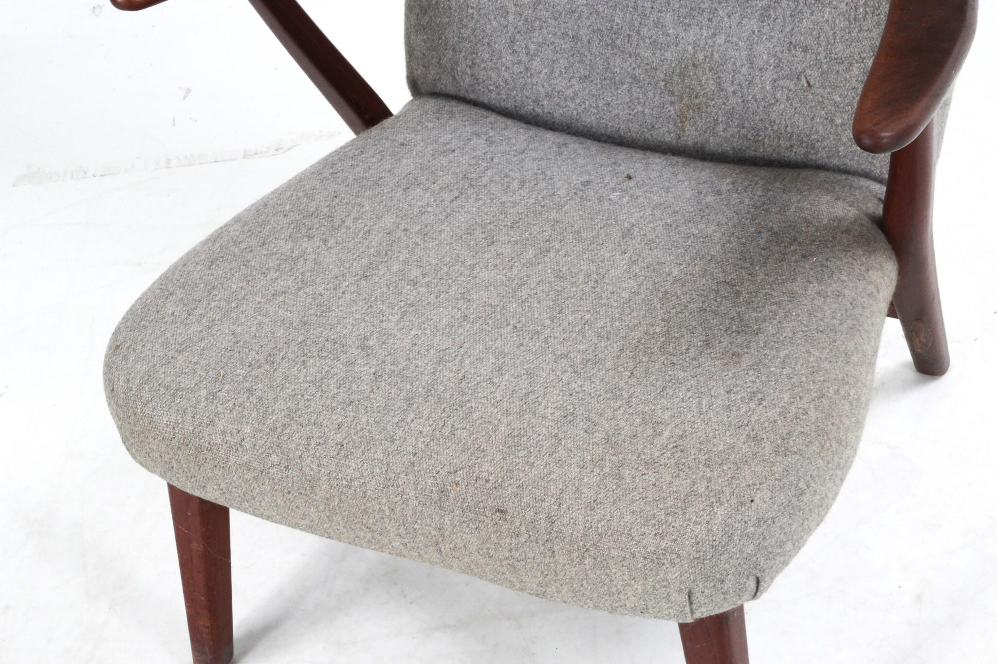 Laine Chaise longue danoise originale des années 1950 attribuée à Madsen & Schubell en vente