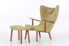 Original Danish 1950s Lounge Chair Model Pragh w/ Ottoman by Madsen and Schubell