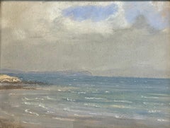 Original Danish antique maritime seascape pastel on paper painting