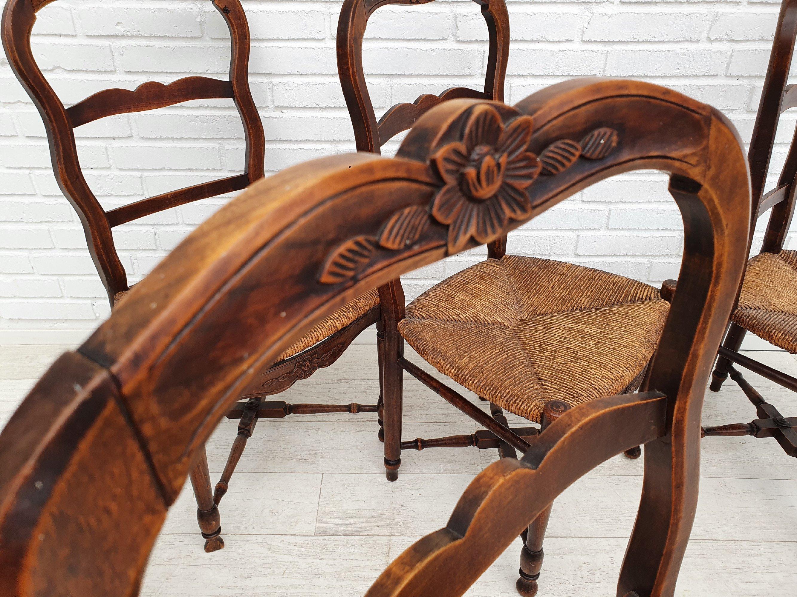 Original Danish country style chairs, 50s, set 6 pcs For Sale 2