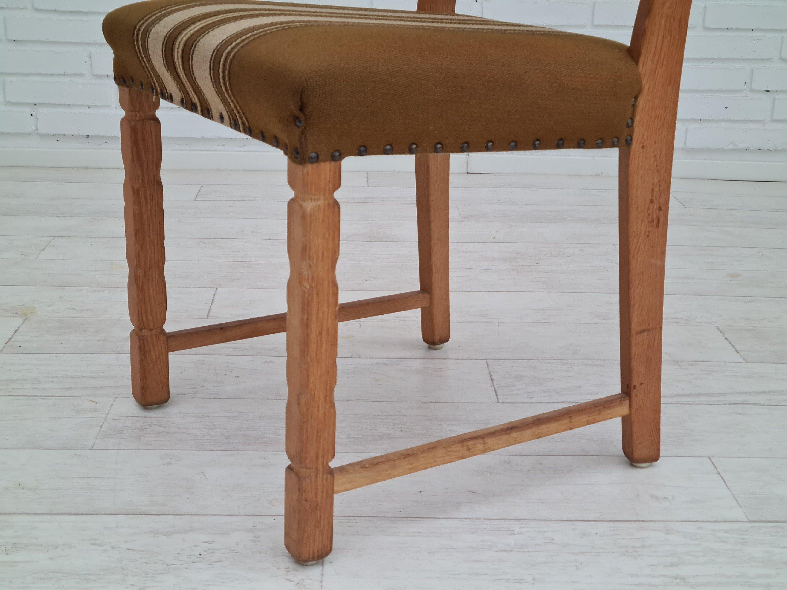 Original Danish Design, 1960s, Henning Kjærnulf Style, Set of Chairs, Oak Wood 4