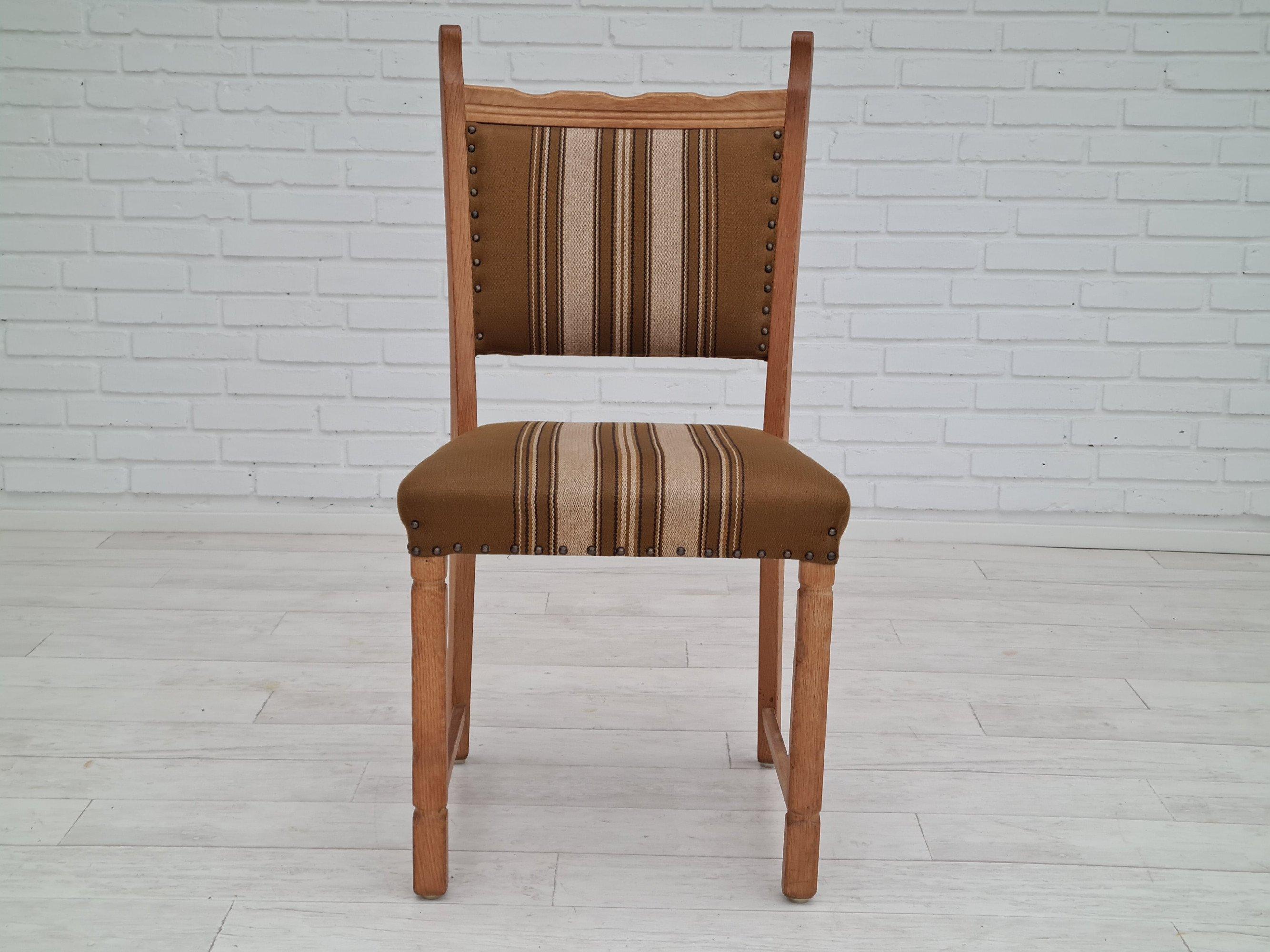 Original Danish Design, 1960s, Henning Kjærnulf Style, Set of Chairs, Oak Wood 5