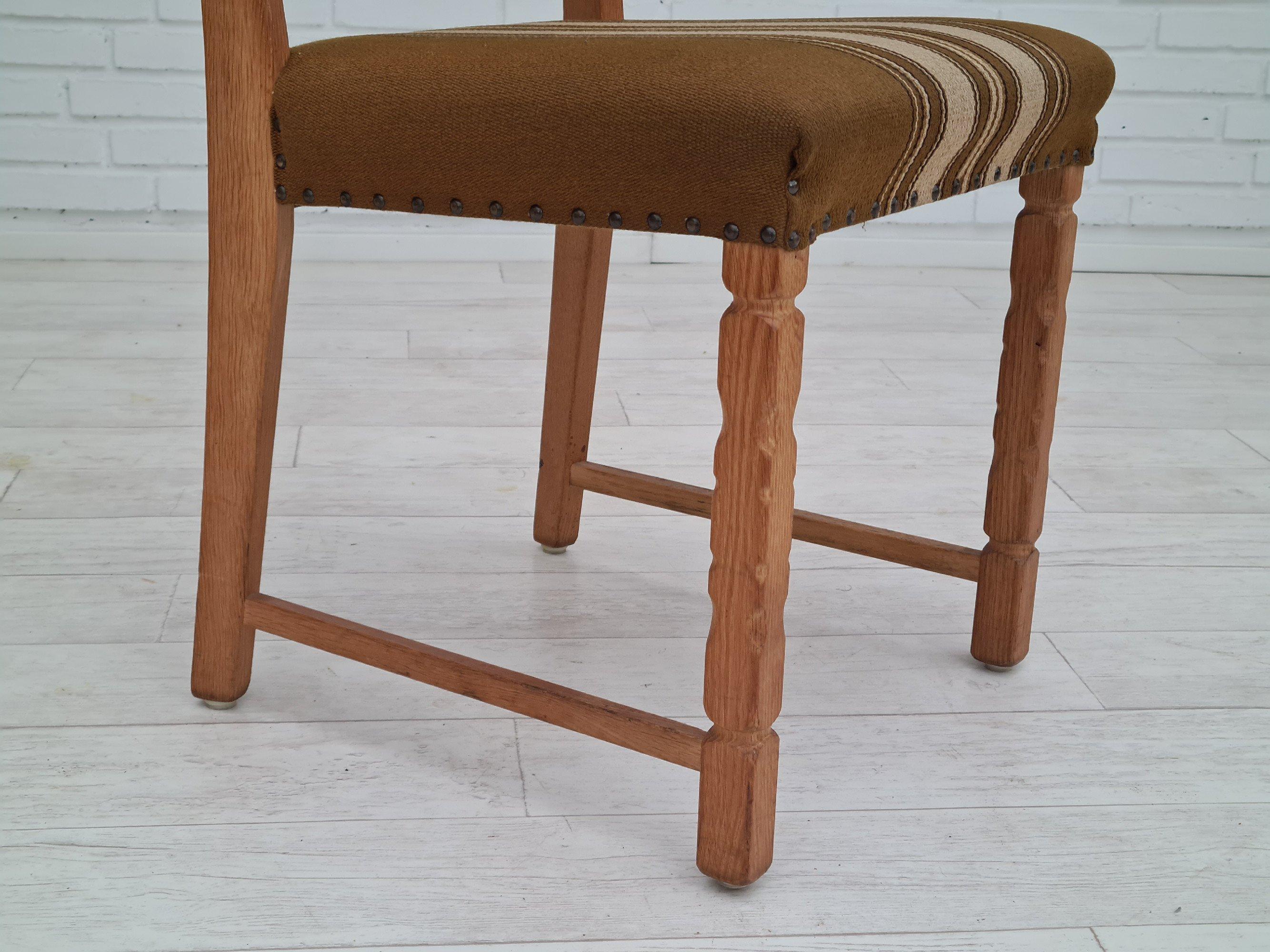Original Danish Design, 1960s, Henning Kjærnulf Style, Set of Chairs, Oak Wood 6