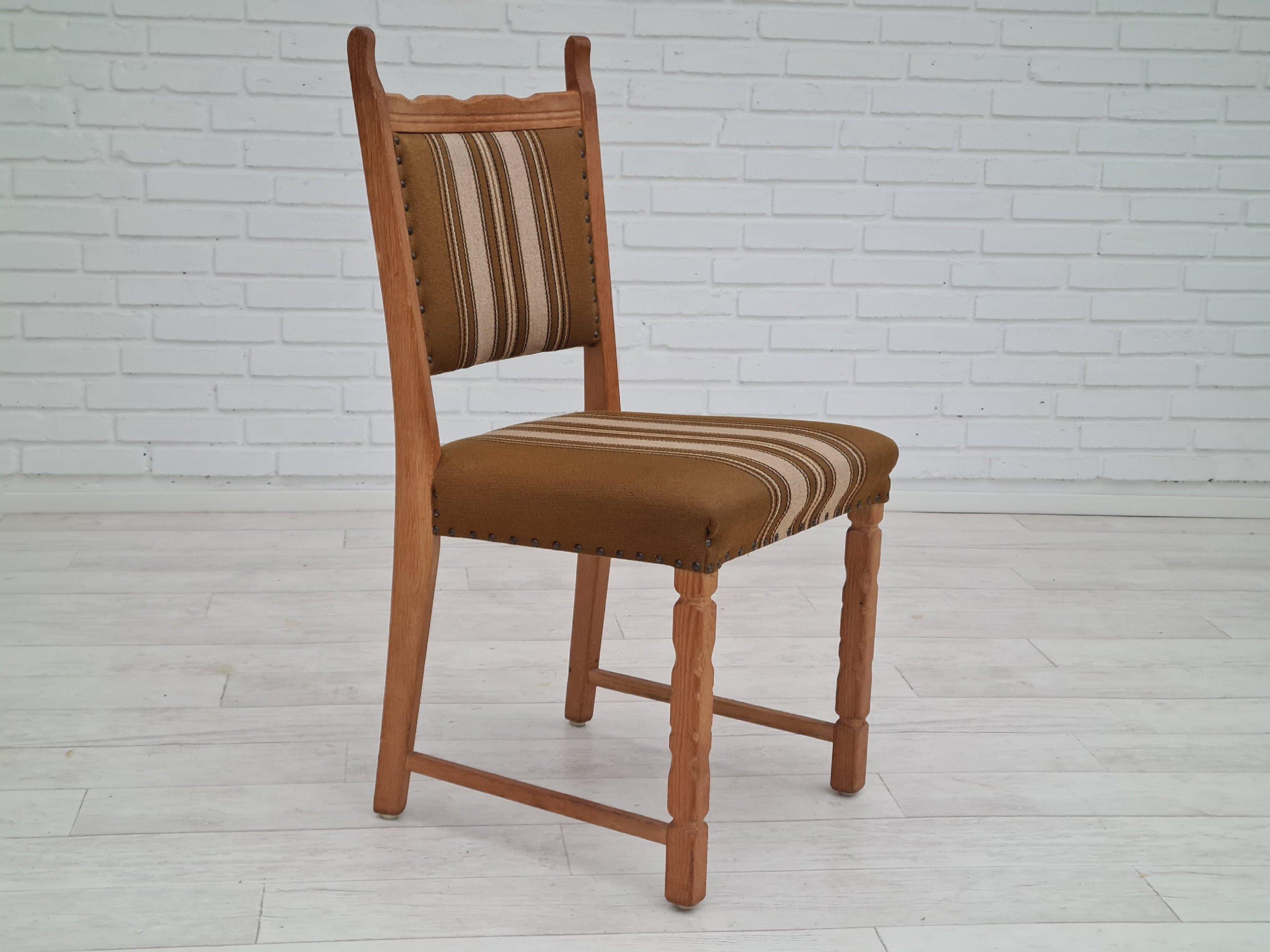 Original Danish Design, 1960s, Henning Kjærnulf Style, Set of Chairs, Oak Wood 7