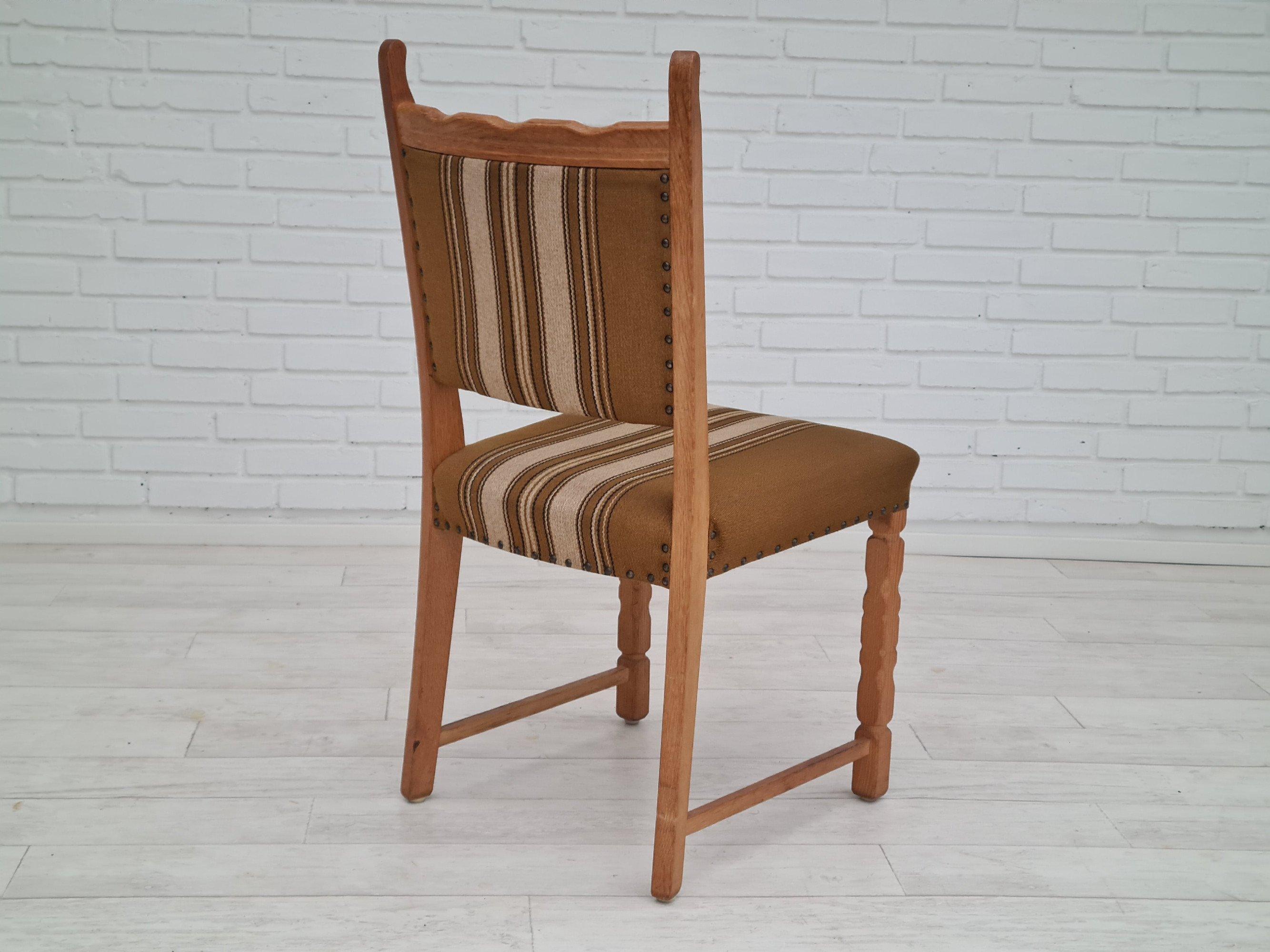 Mid-20th Century Original Danish Design, 1960s, Henning Kjærnulf Style, Set of Chairs, Oak Wood