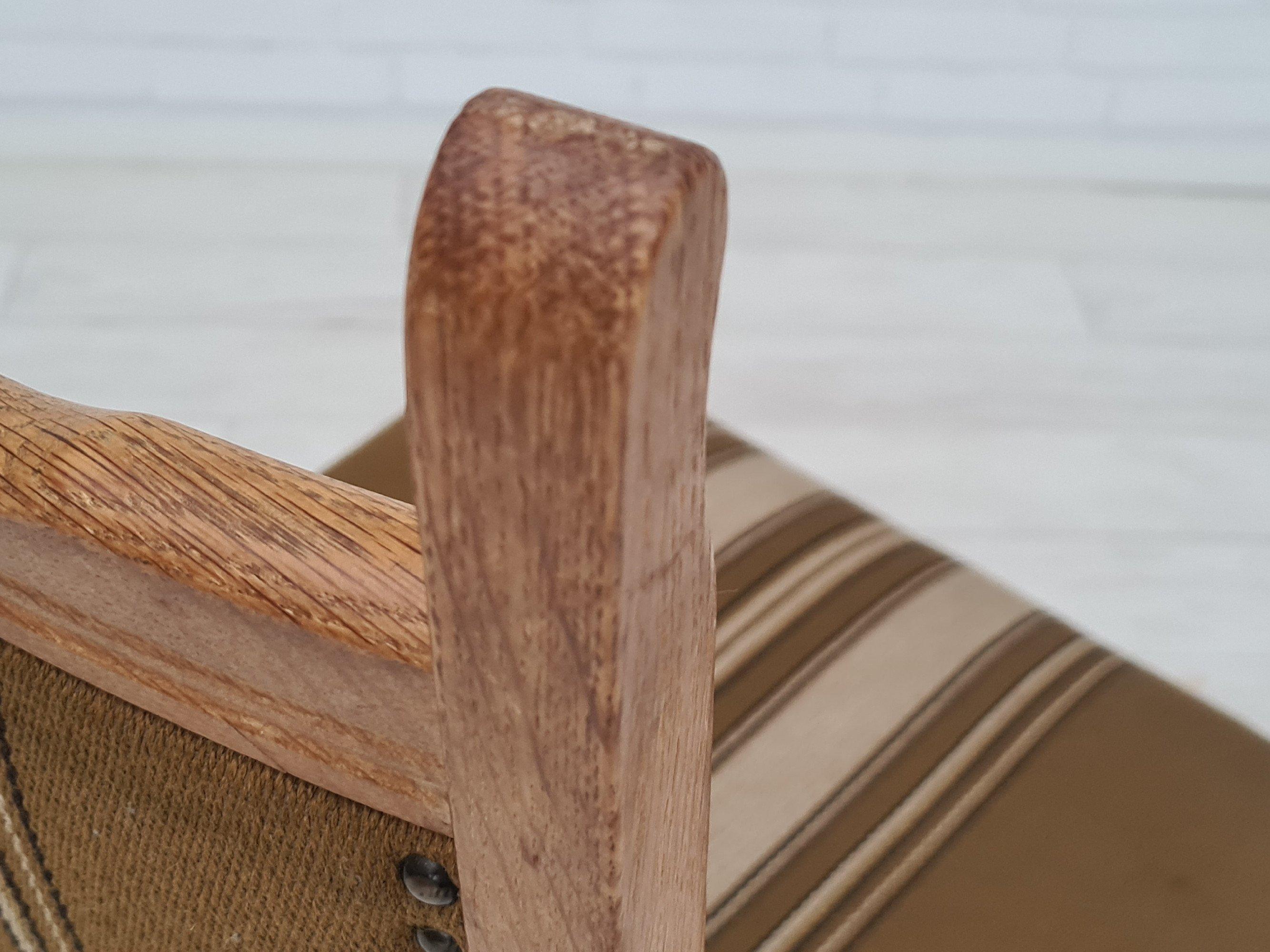 Wool Original Danish Design, 1960s, Henning Kjærnulf Style, Set of Chairs, Oak Wood