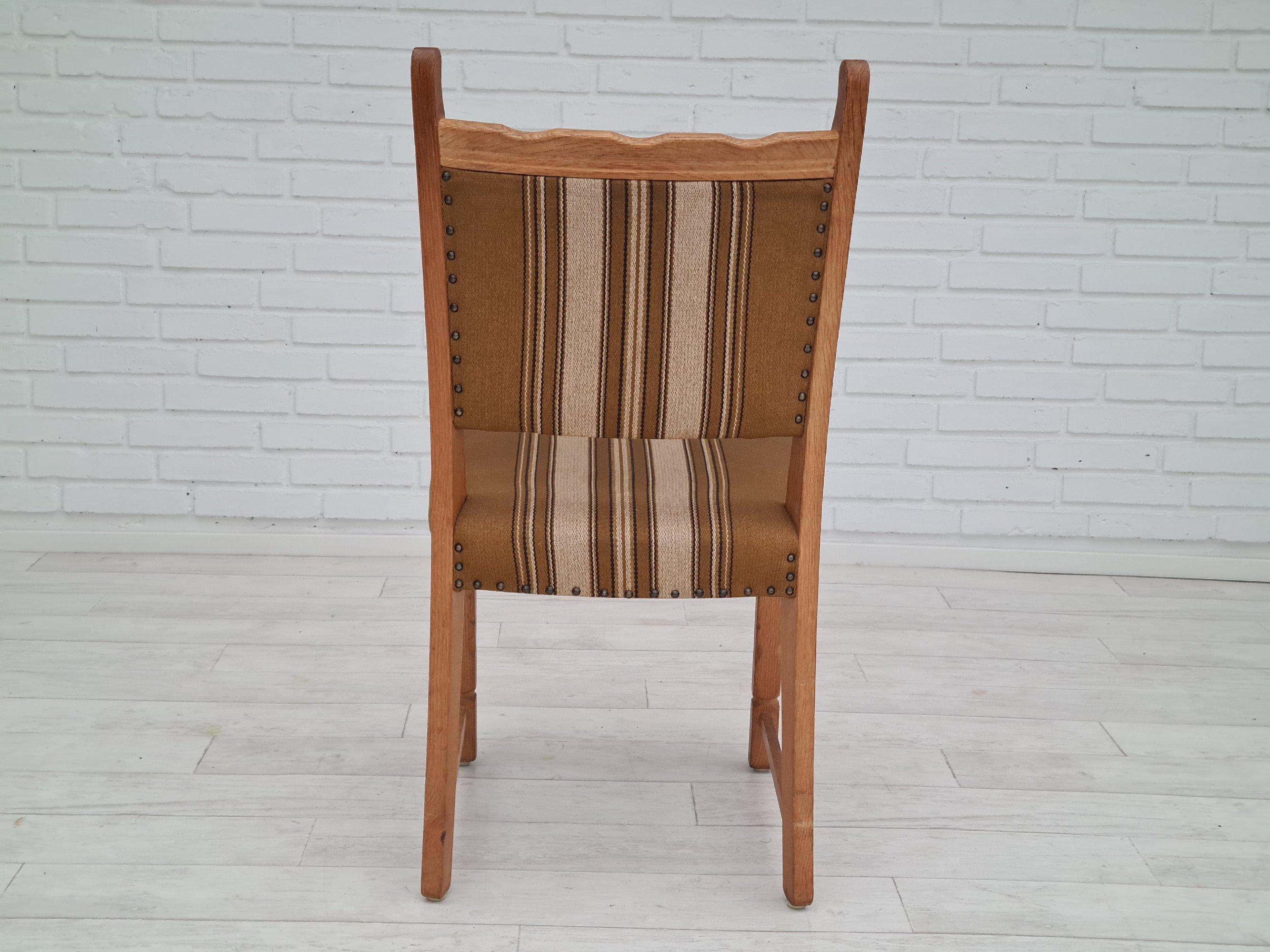 Original Danish Design, 1960s, Henning Kjærnulf Style, Set of Chairs, Oak Wood 1