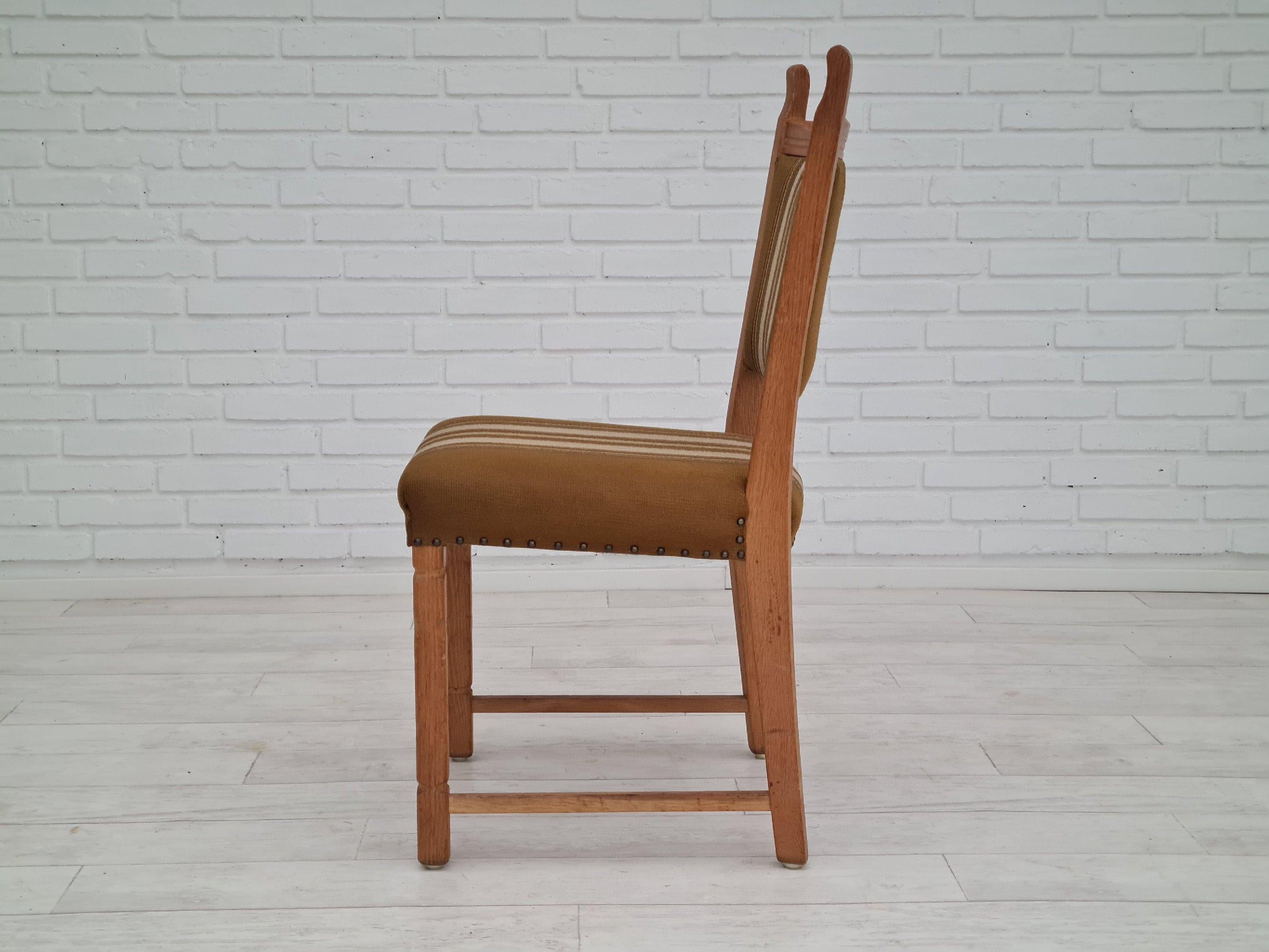 Original Danish Design, 1960s, Henning Kjærnulf Style, Set of Chairs, Oak Wood 2