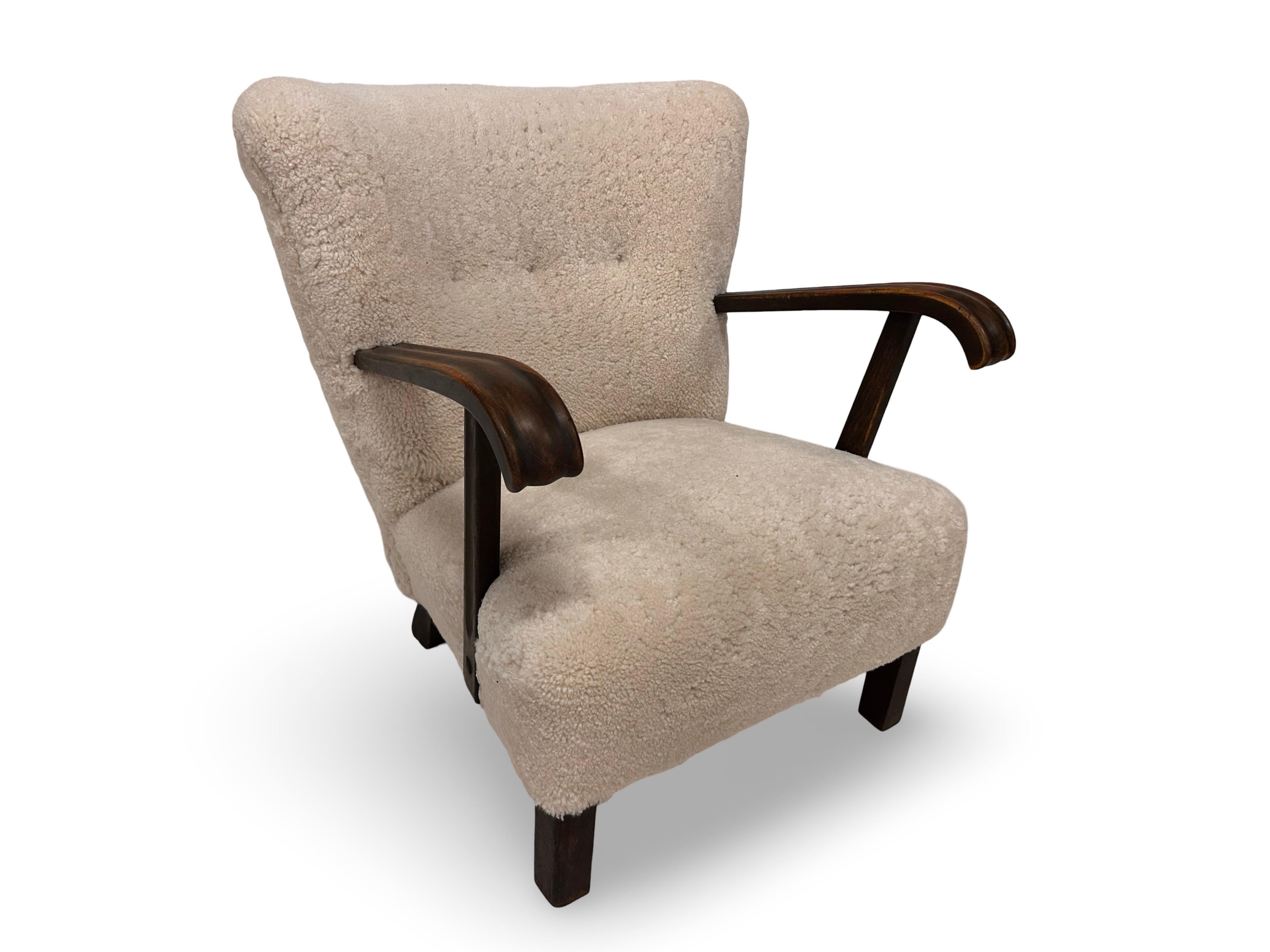 Scandinavo moderno Sedia originale danese Fritz Hansen, modello 1582 in lana vergine.