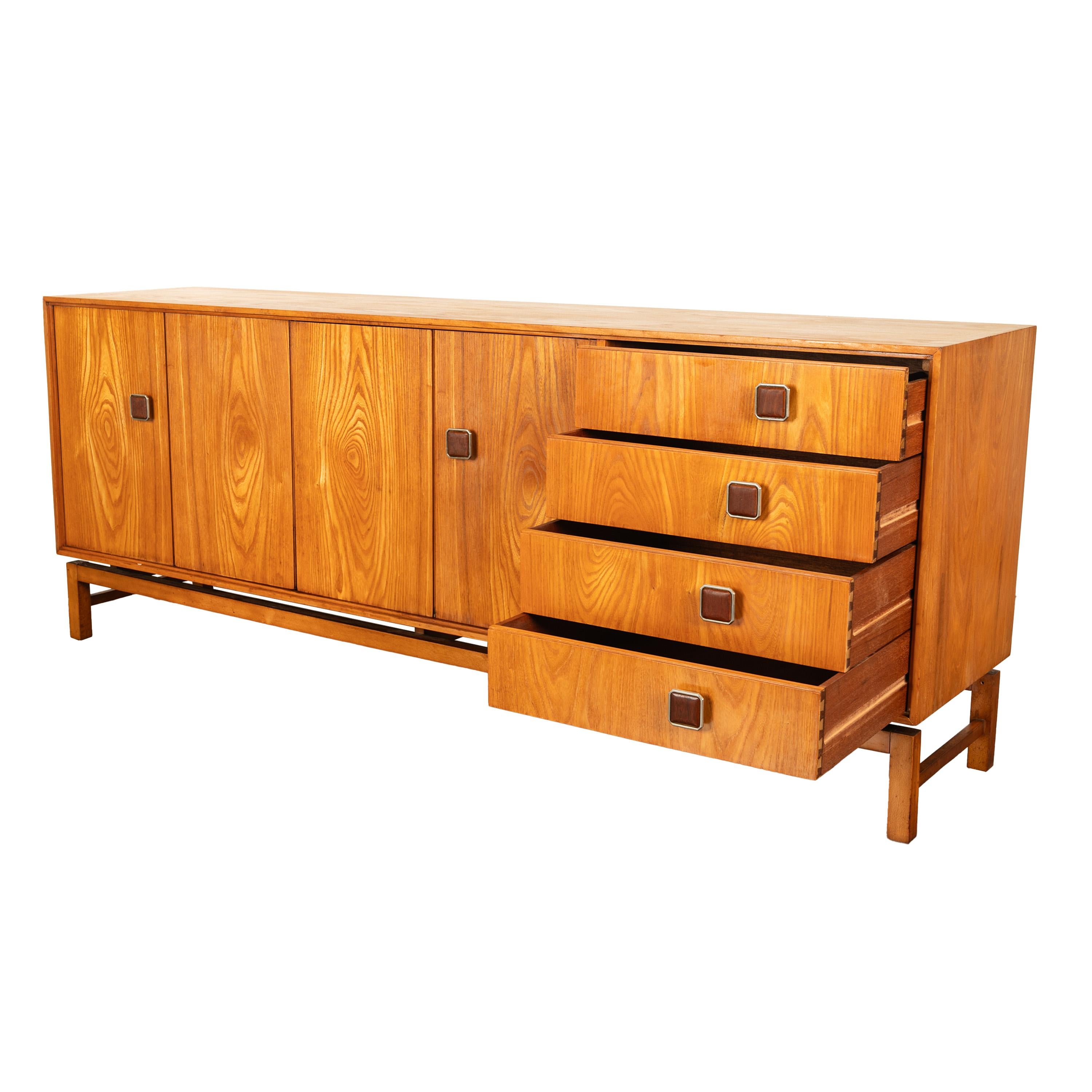 Original Danish Mid Century Modern Teak Credenza Sideboard Cabinet 6' Long 1960  8