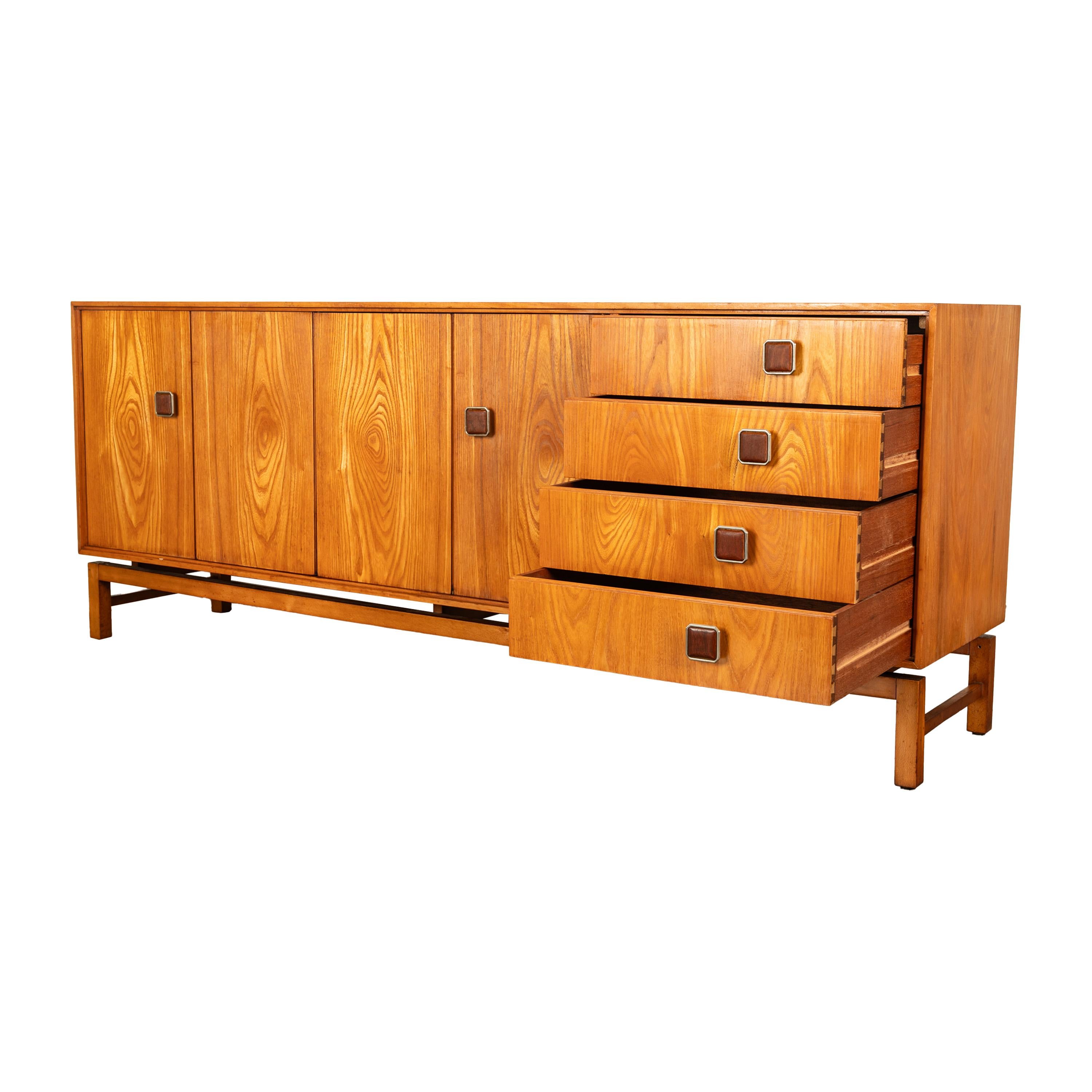 Original Danish Mid Century Modern Teak Credenza Sideboard Cabinet 6' Long 1960  9