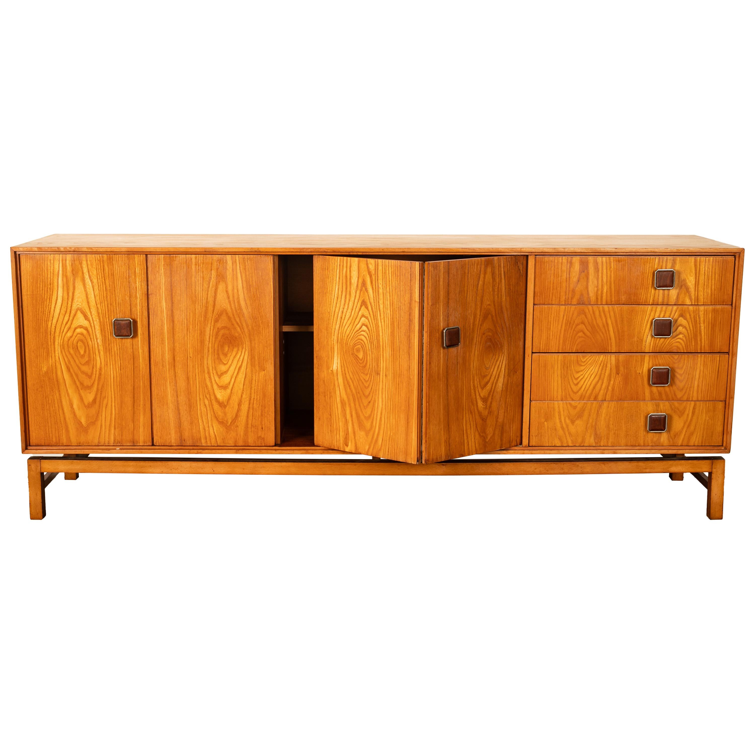 Original Danish Mid Century Modern Teak Credenza Sideboard Cabinet 6' Long 1960  In Good Condition In Portland, OR