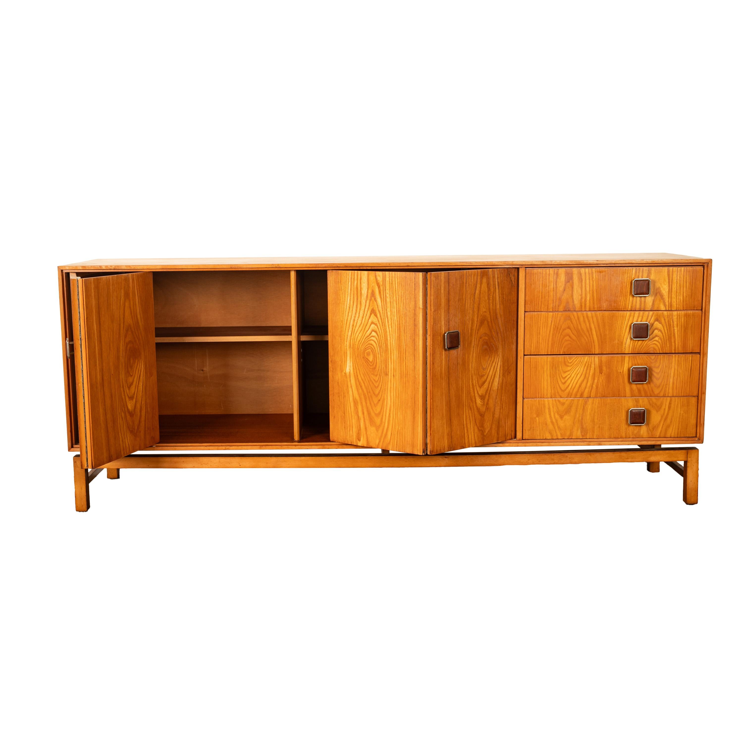 20th Century Original Danish Mid Century Modern Teak Credenza Sideboard Cabinet 6' Long 1960 