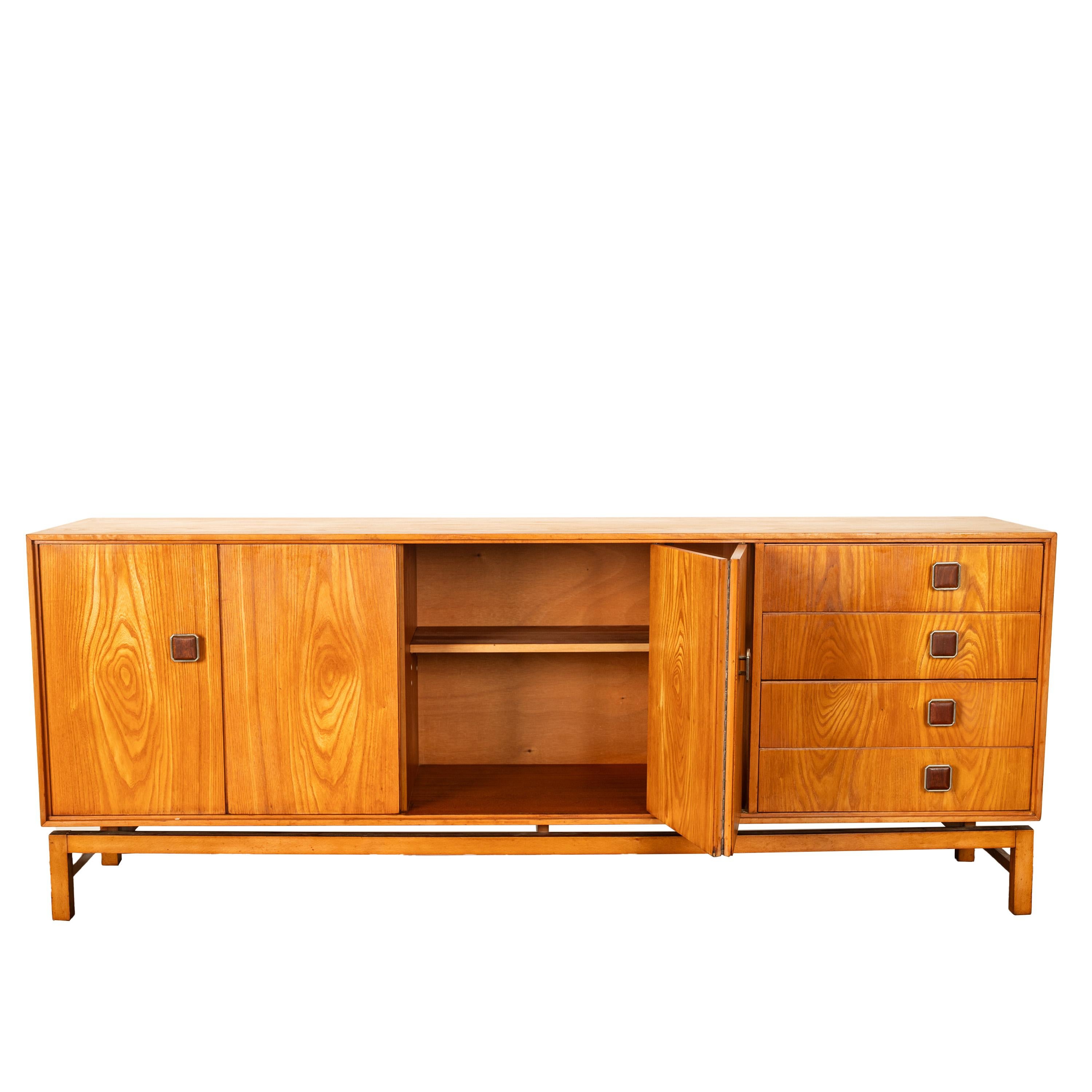 Original Danish Mid Century Modern Teak Credenza Sideboard Cabinet 6' Long 1960  1
