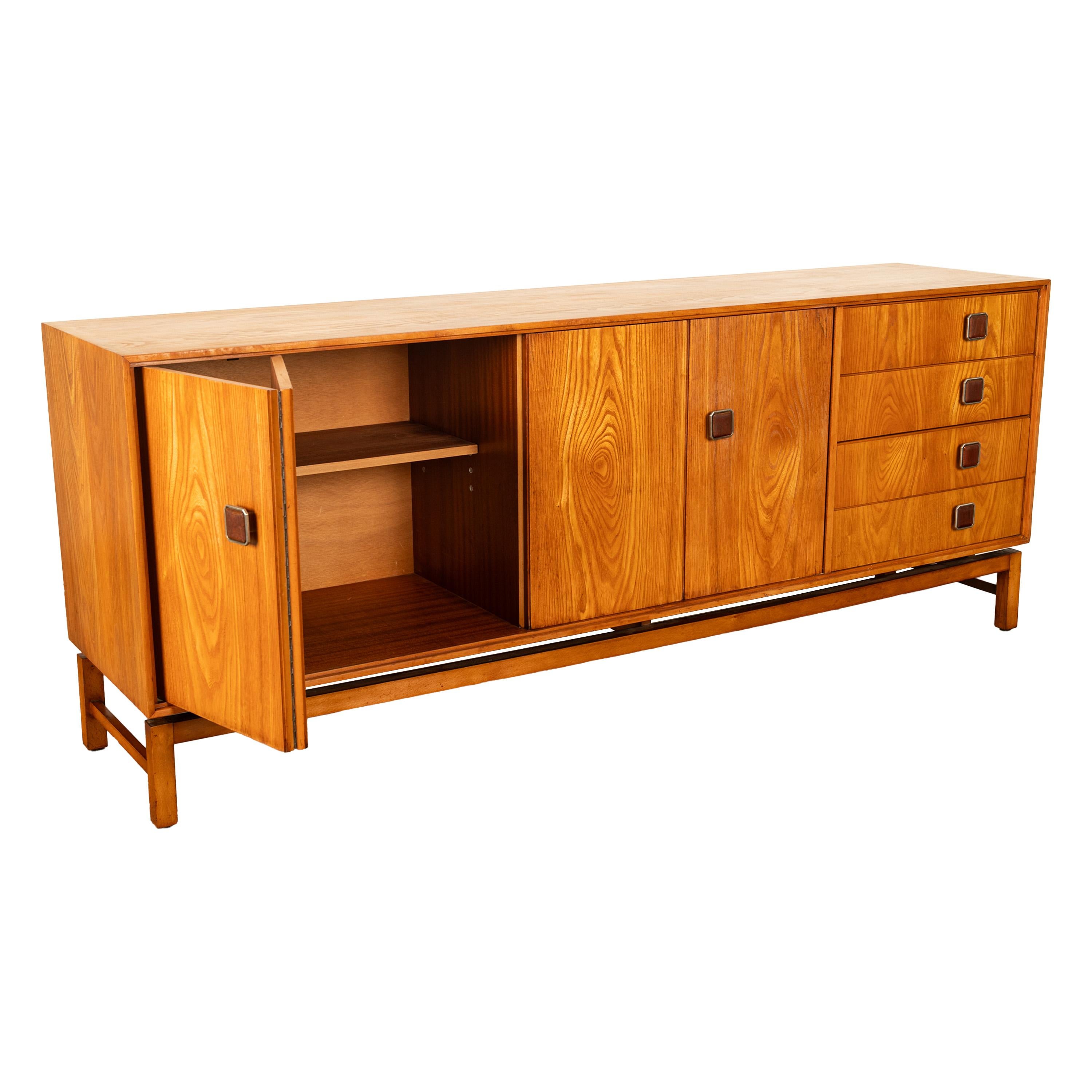 Original Danish Mid Century Modern Teak Credenza Sideboard Cabinet 6' Long 1960  2
