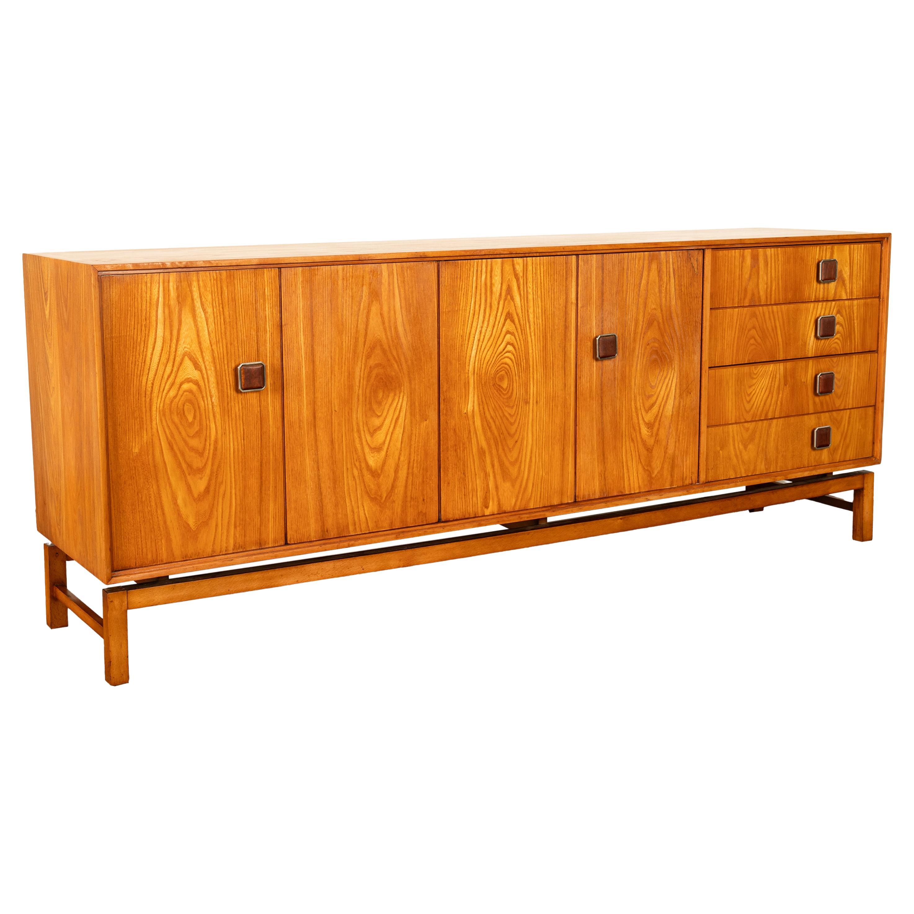 Original Danish Mid Century Modern Teak Credenza Sideboard Cabinet 6' Long 1960 