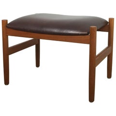 Original Danish Modern 1960s Teak Stool by Spottrup, Denmark with Original Cover
