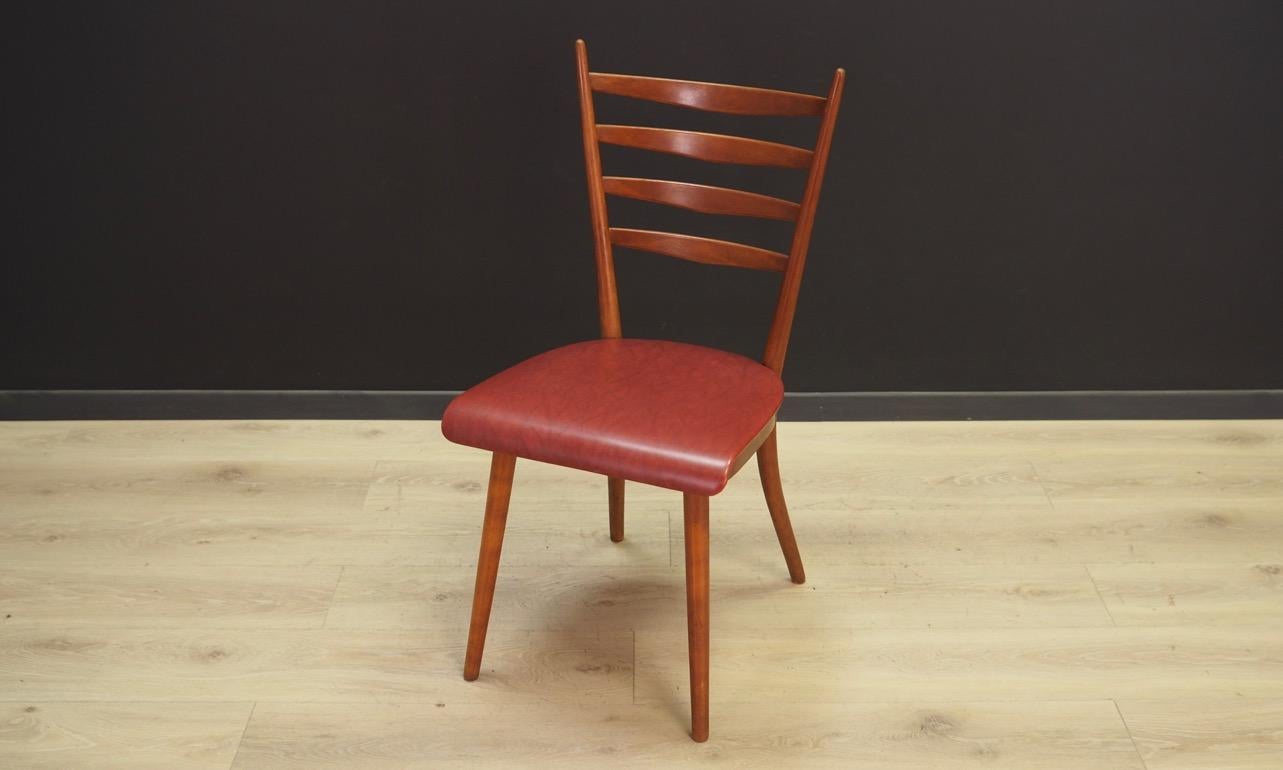 Woodwork Original Danish Red Chairs Vintage 1970s Retro For Sale