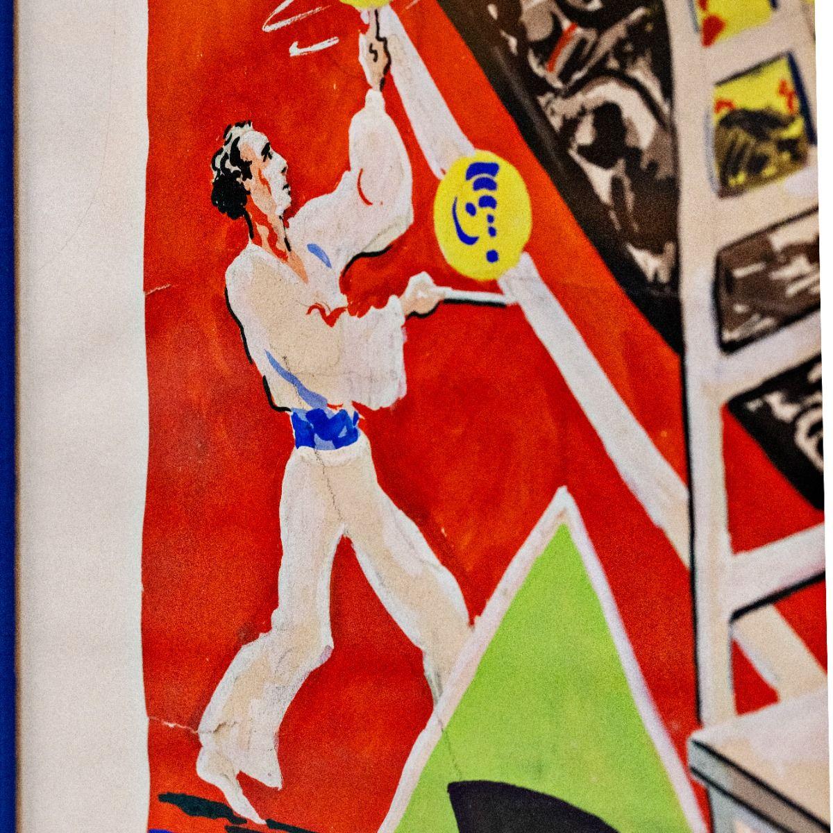 Danois Affiche de cirque danoise originale peinte à la main pour Cirkus Rolando, 1957 en vente