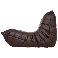 Original Dark Brown Leather "Togo" Chair by Michel Ducaroy for Ligne Roset